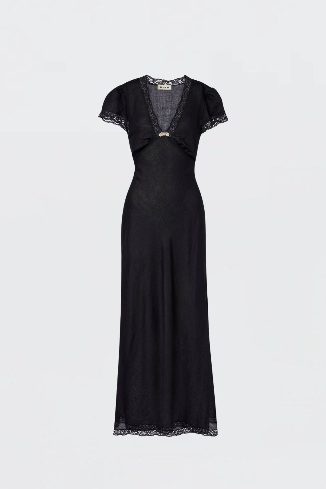 Clarice Linen Midi Dress Black