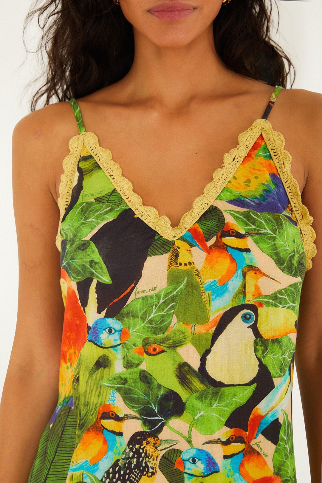 Farm Rio Bird Leaves Long Dress - Laneway Boutique Farm Rio Bird Leaves Long Dress - Laneway Boutique