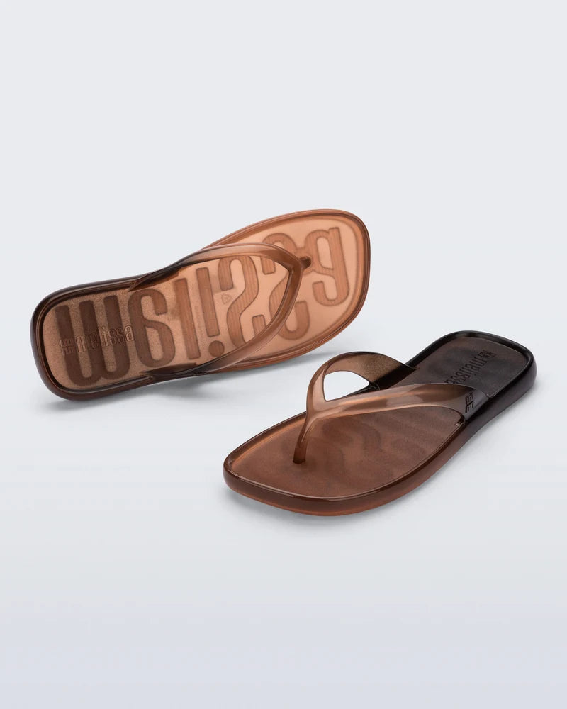 Melissa Beachwear Brown Black Thong