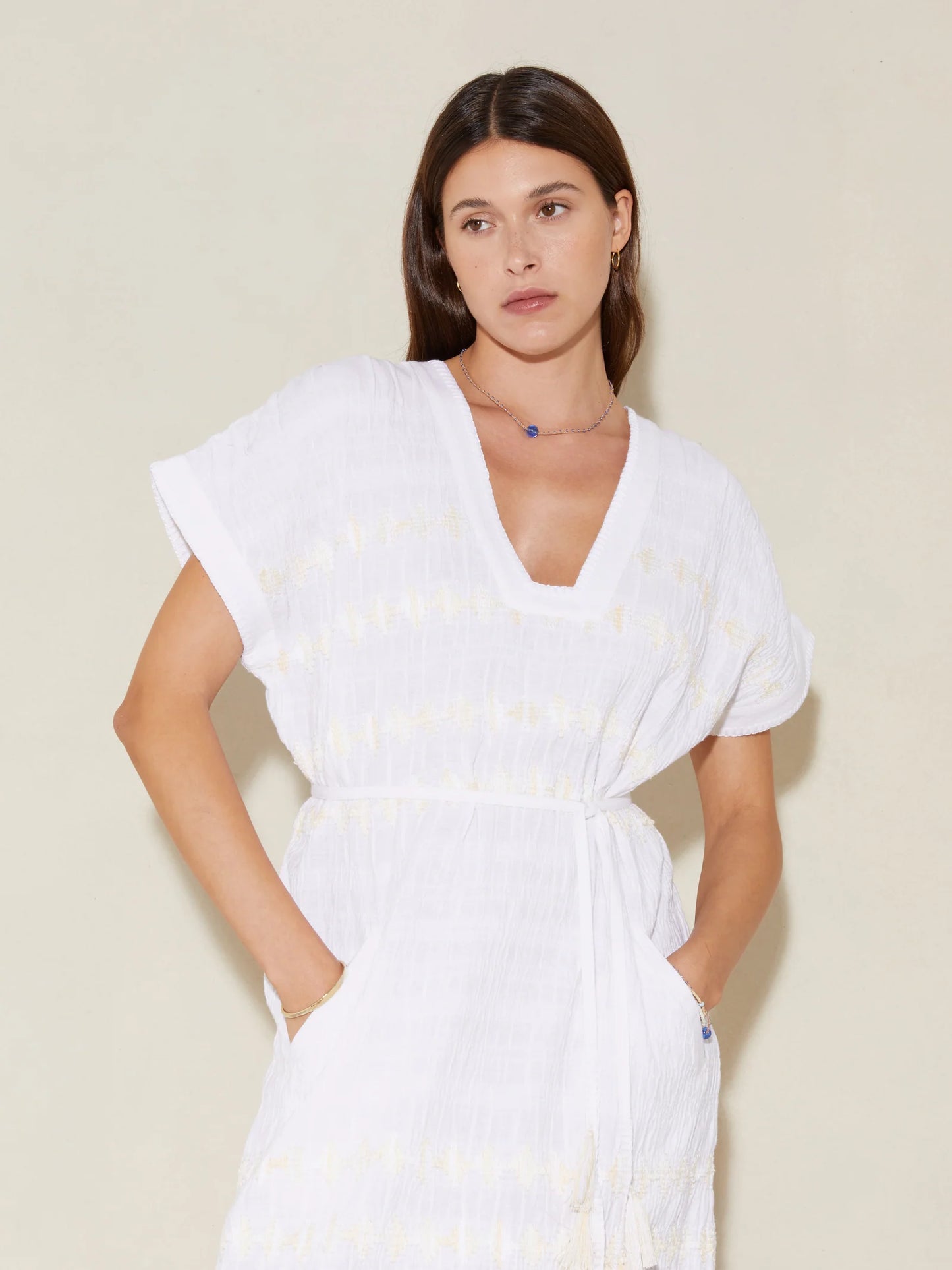 Hera Midi Tunic Dress White