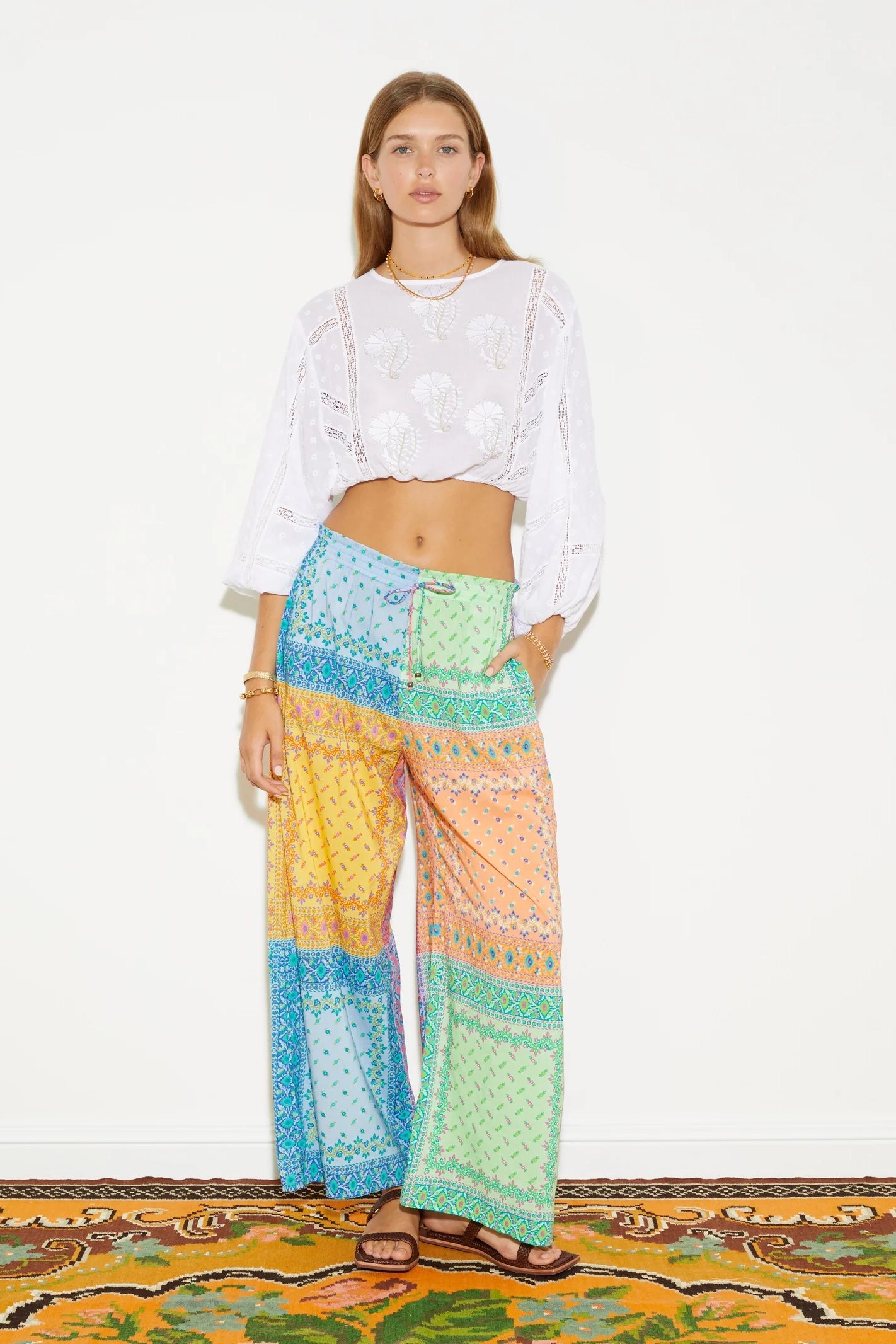 Voila Embroidered Full Sleeve Crop