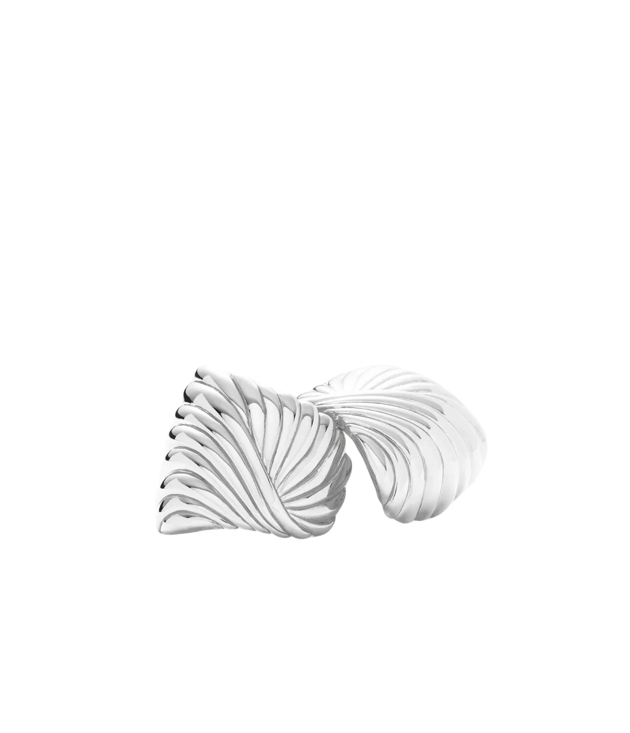 Wavy Ridge Ripple Oversized Stud Earrings Silver