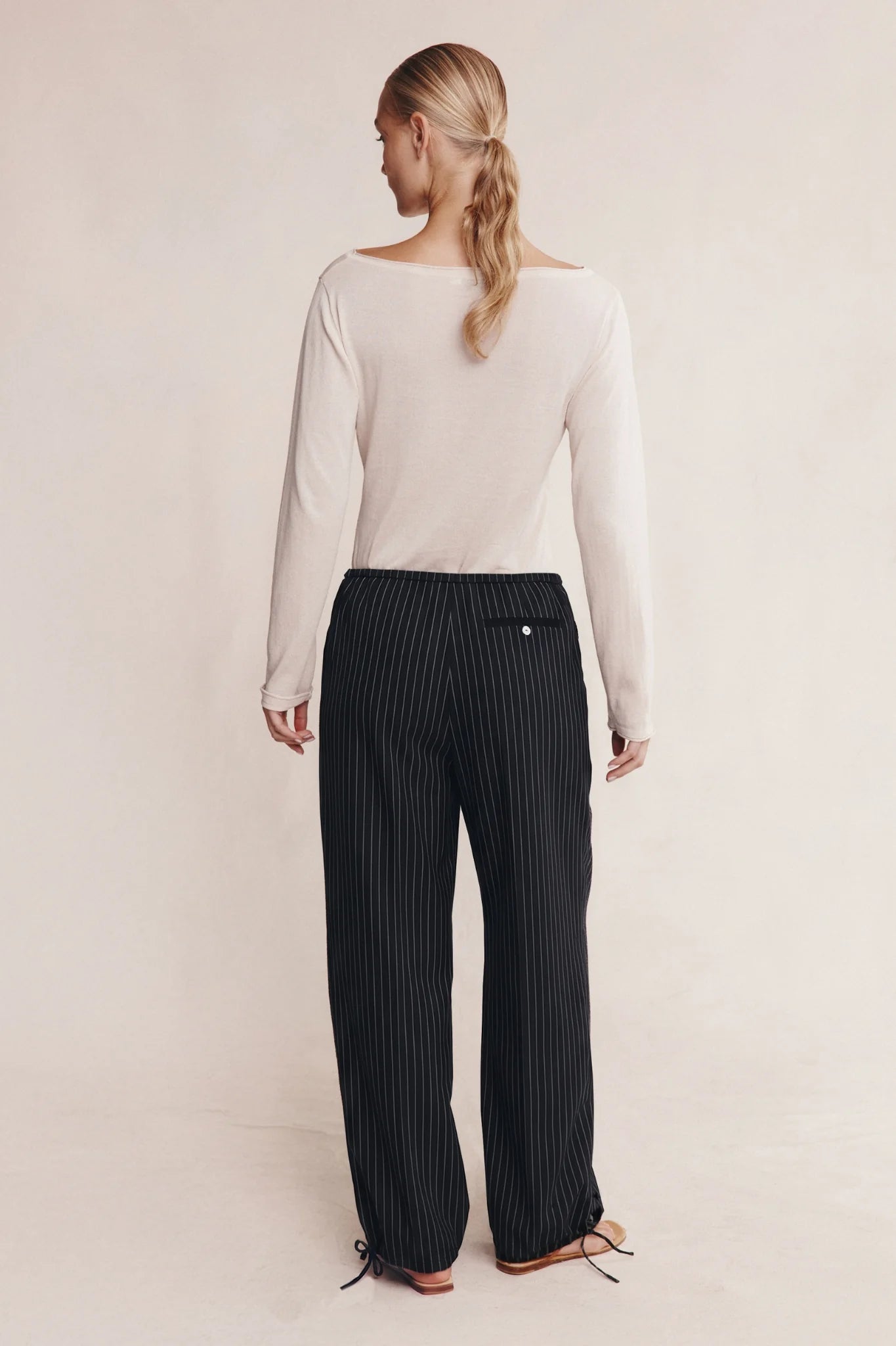 Marle Fatima Pant Black Pin Stripe