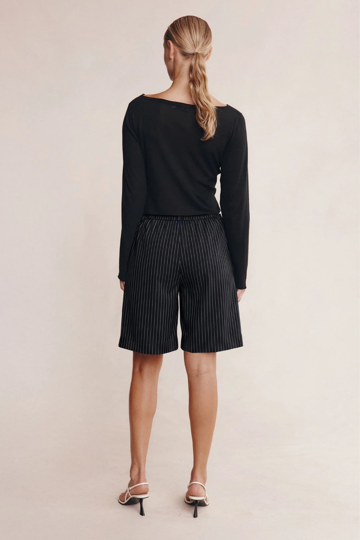 Marle Nara Short Black Pin Stripe