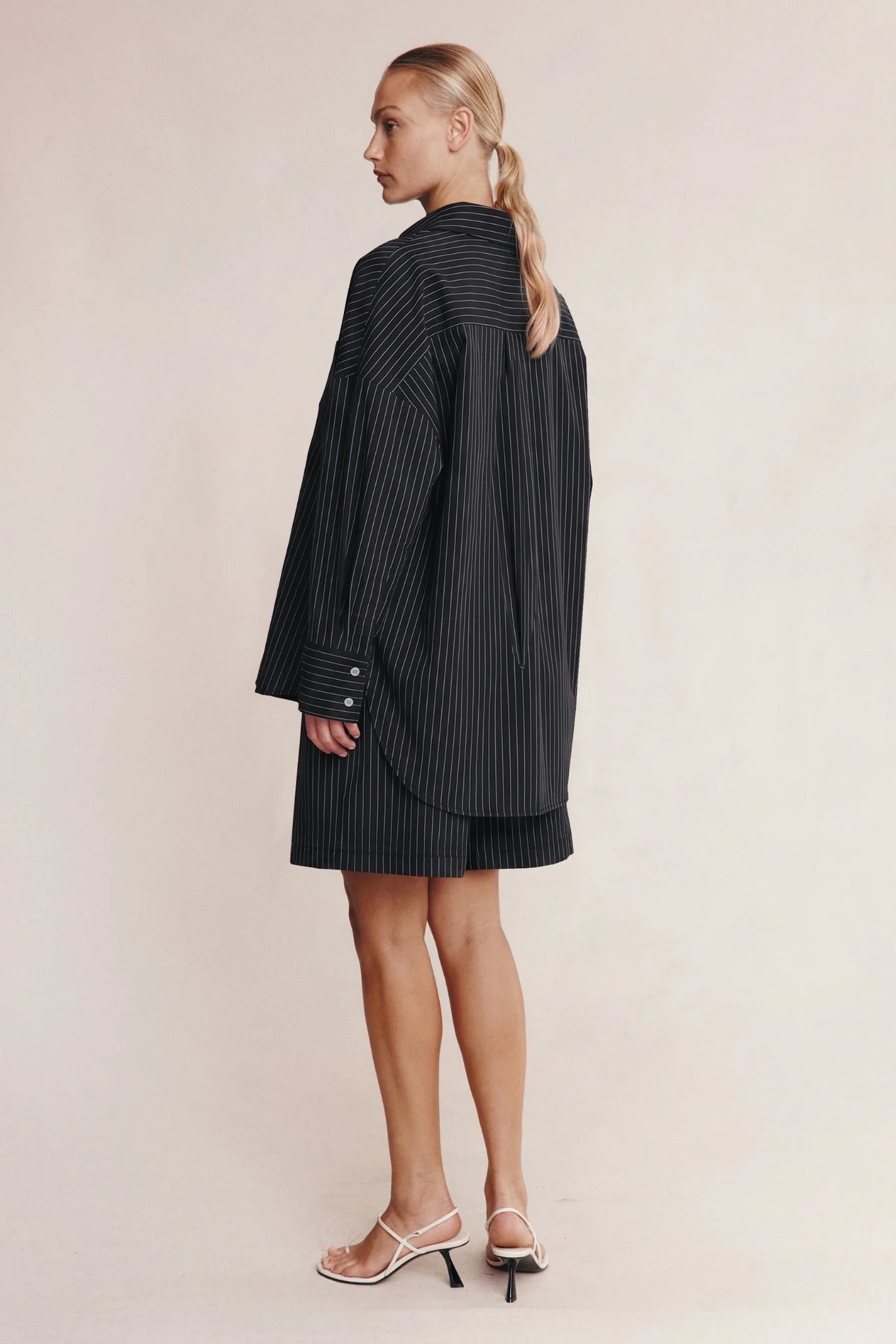 Marle Mela Shirt Black Pin Stripe