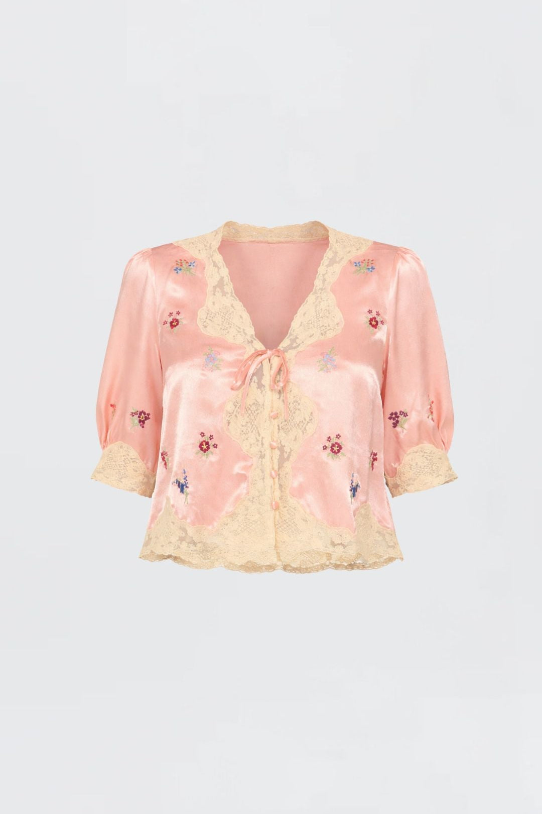 Ursula Embroidered Satin Top