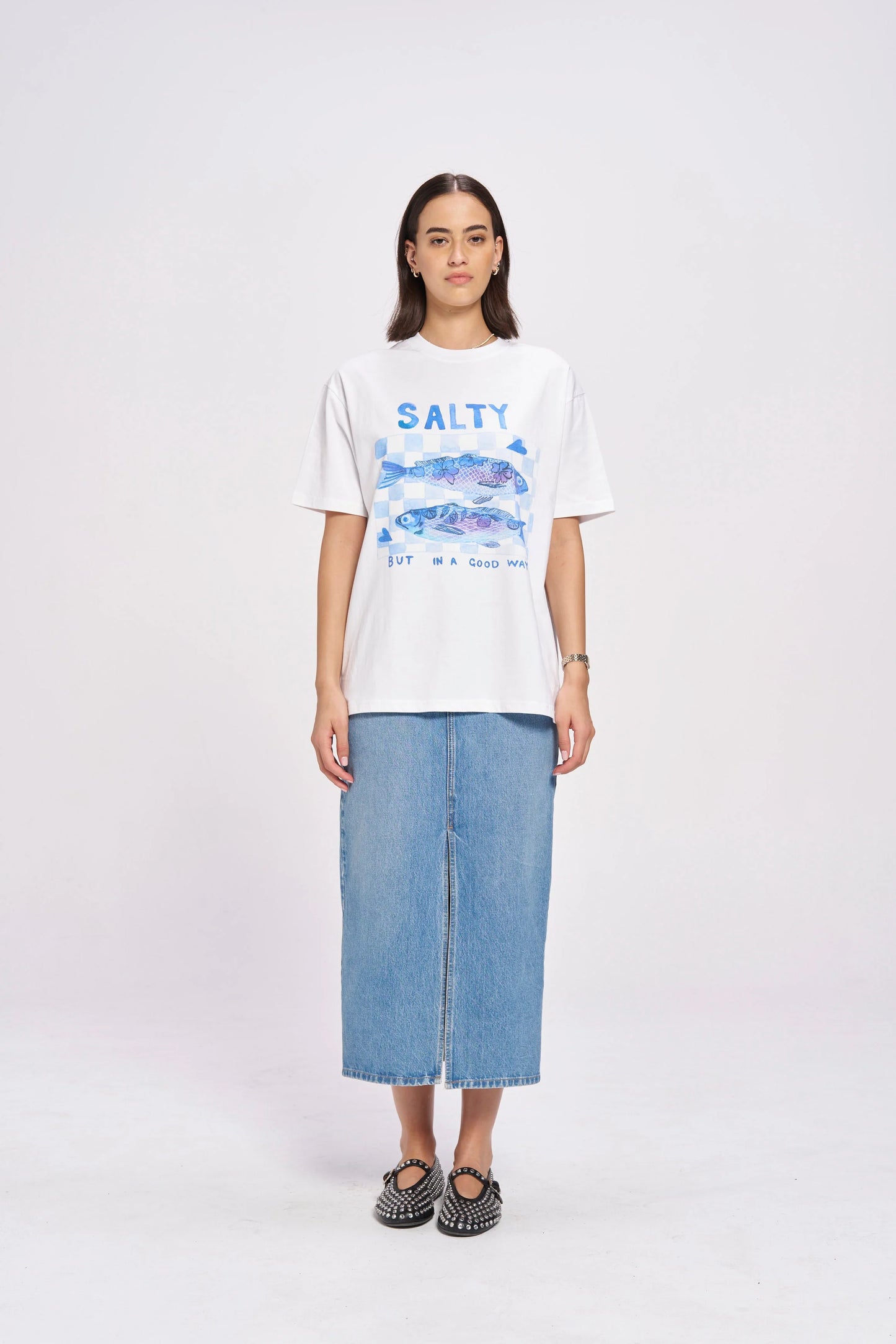 Salty Oversize Tee White