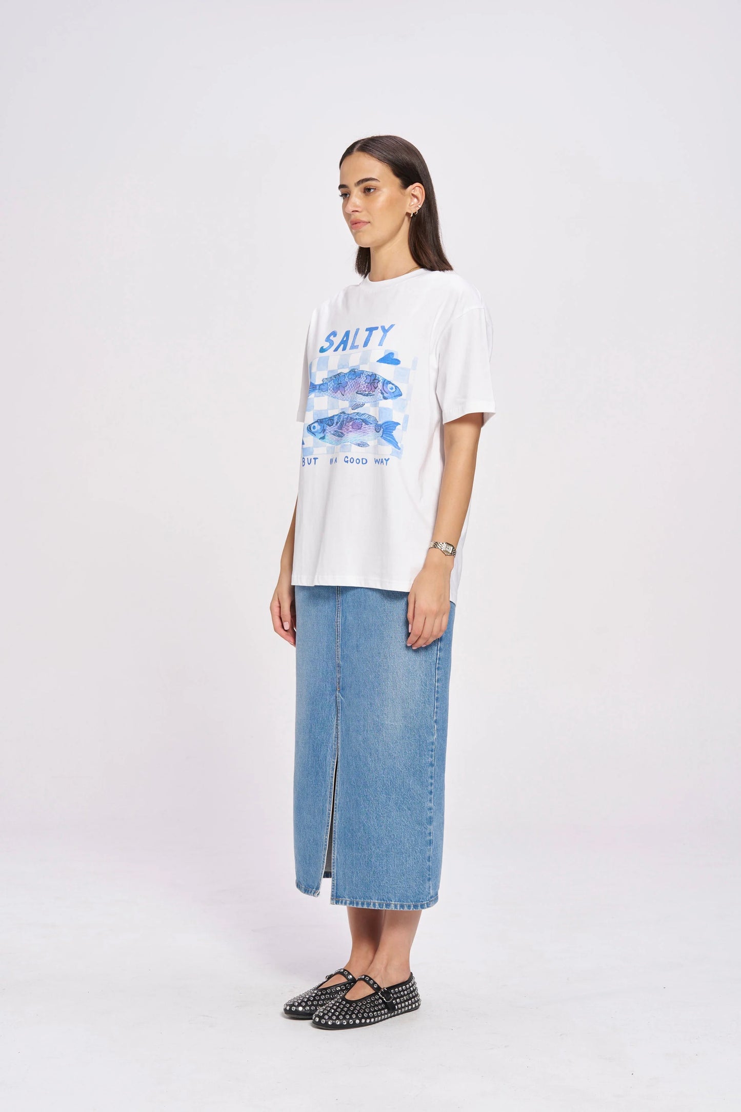 Salty Oversize Tee White
