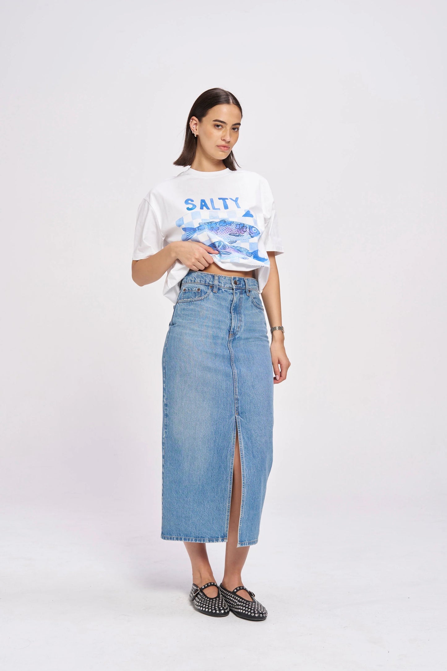 Salty Oversize Tee White