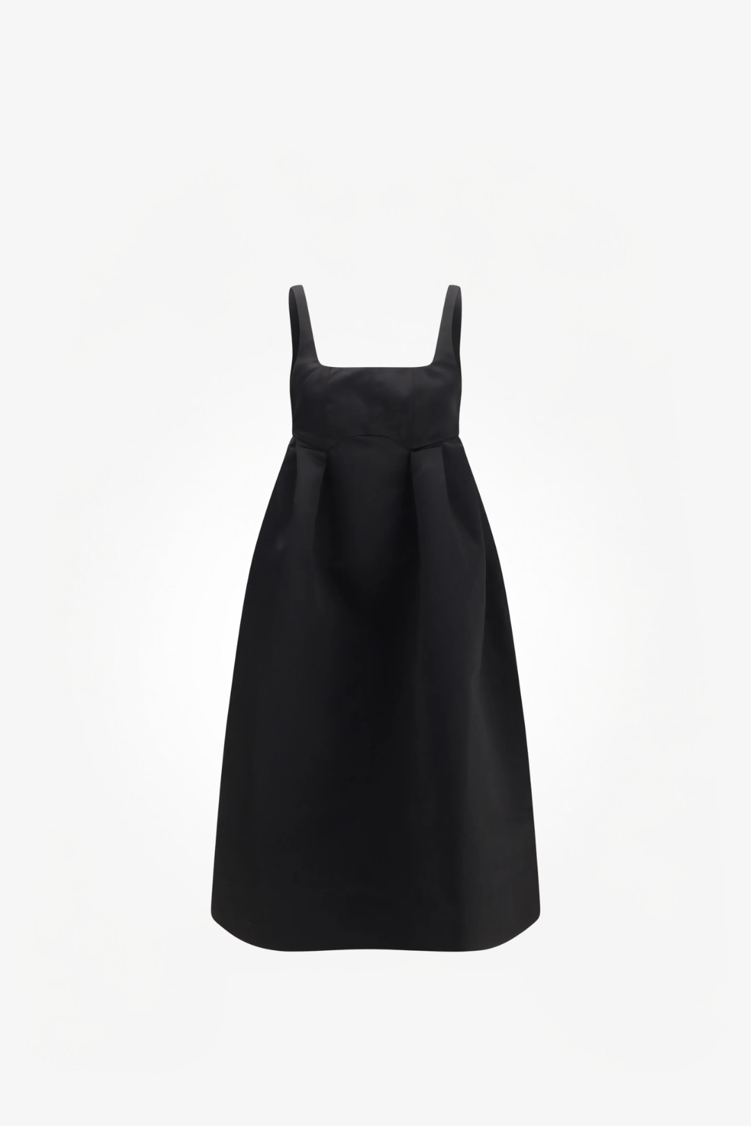 Ganni Duchesse Satin Corset Midi Dress Black