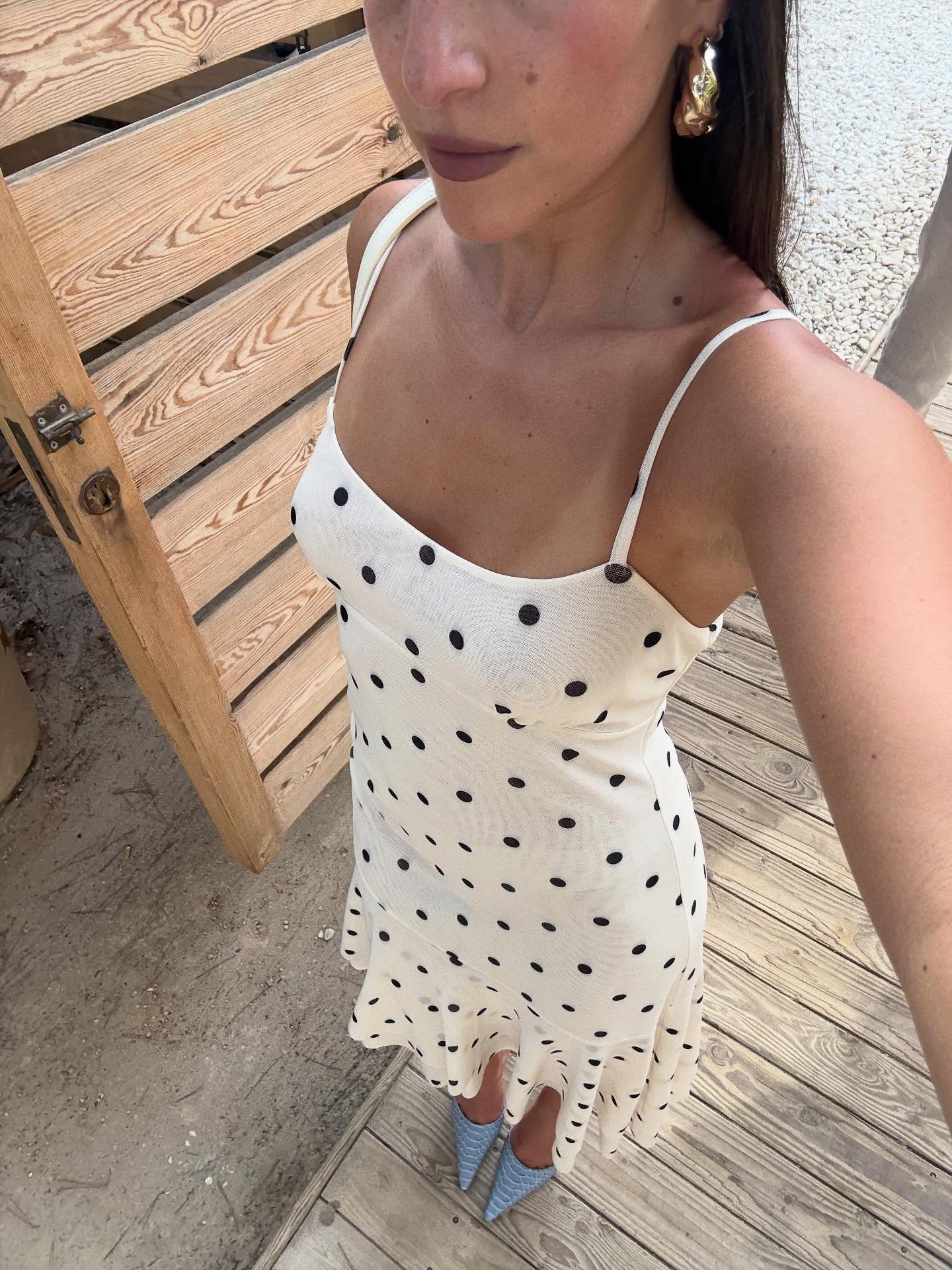 Asymmetrical Frill Midi Dress