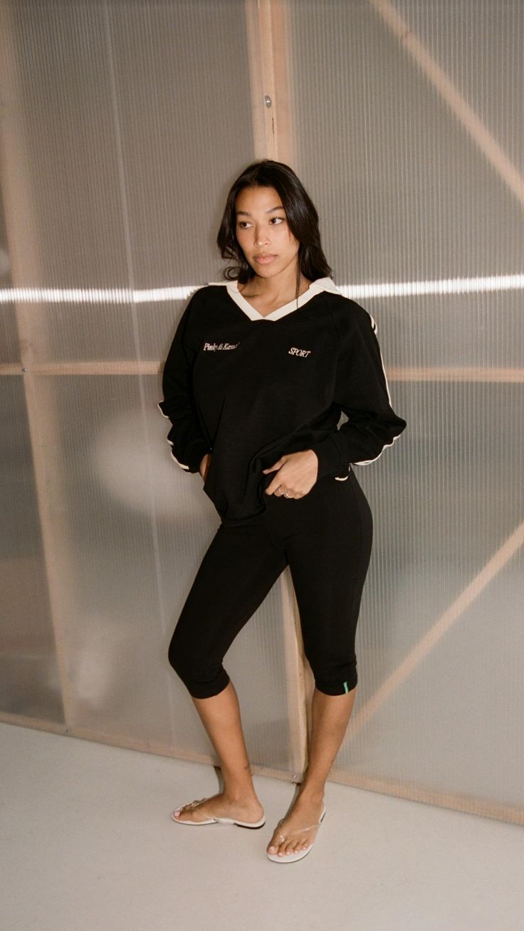 Capri Legging Black Organic Cotton Bamboo