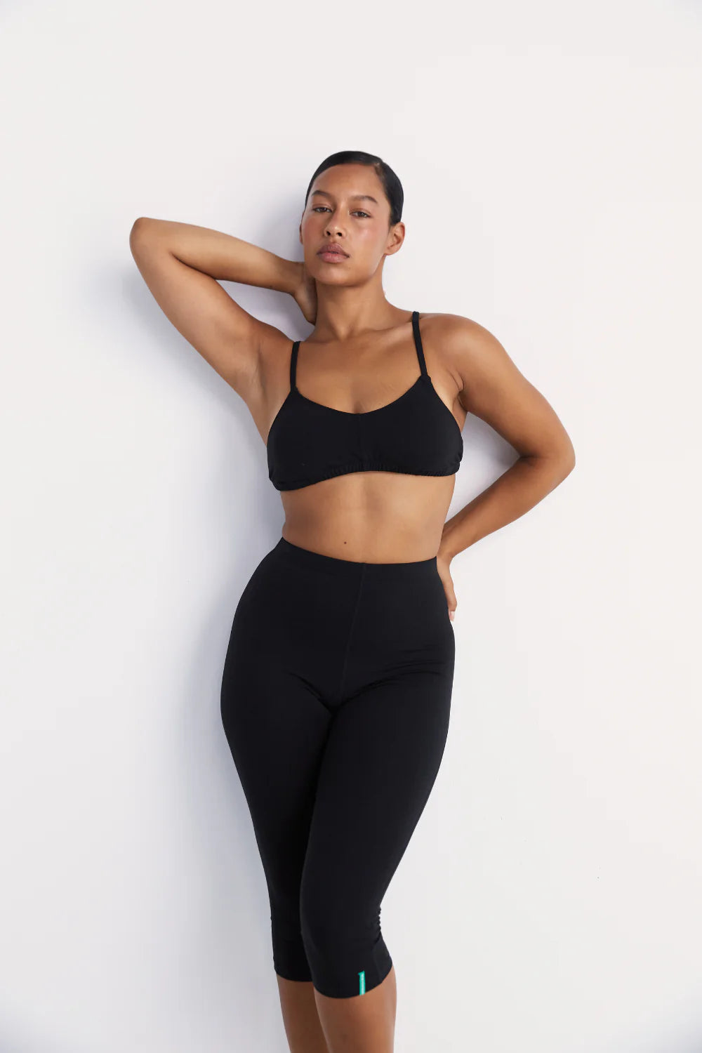 Capri Legging Black Organic Cotton Bamboo