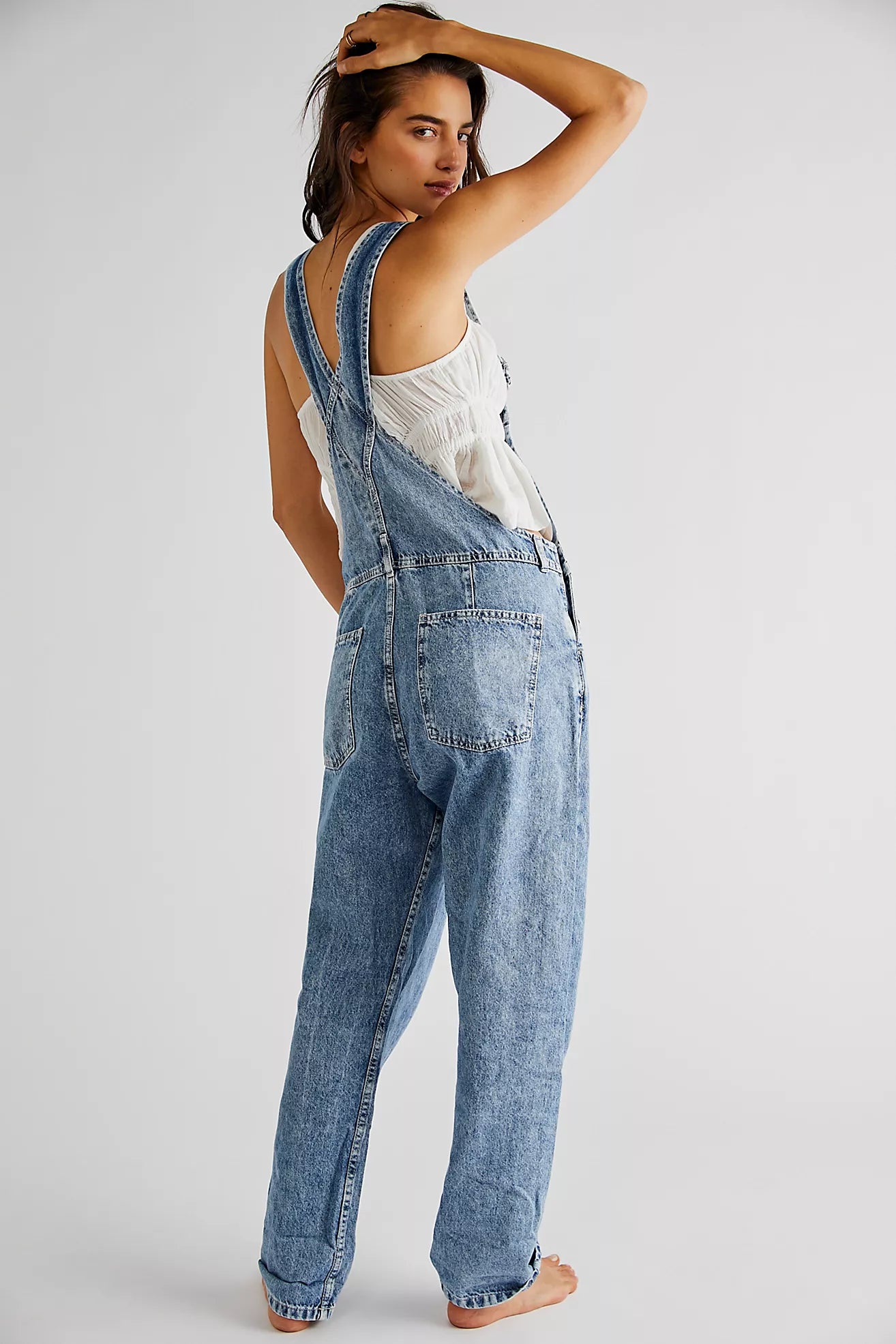 We The Free Ziggy Denim Overalls Powder Blue