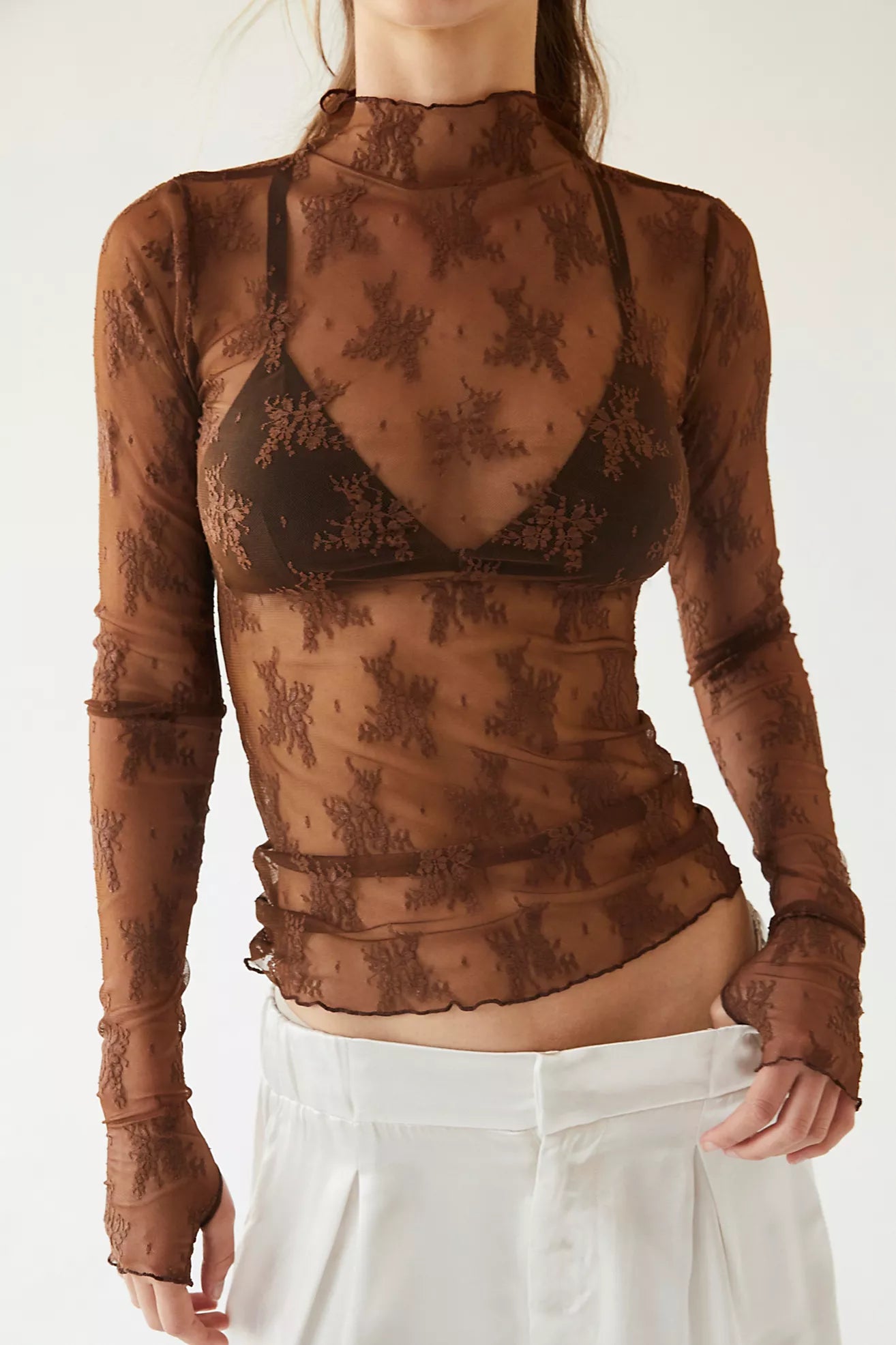 Lady Lux Layering Top Brown