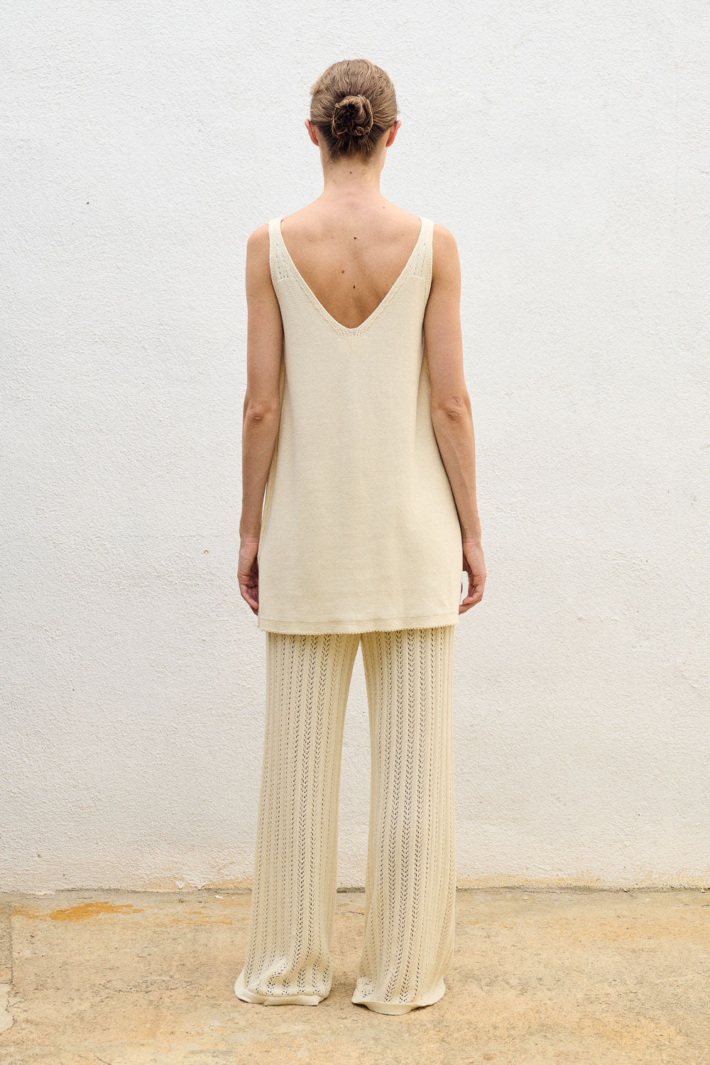 Tunic with straps ecru