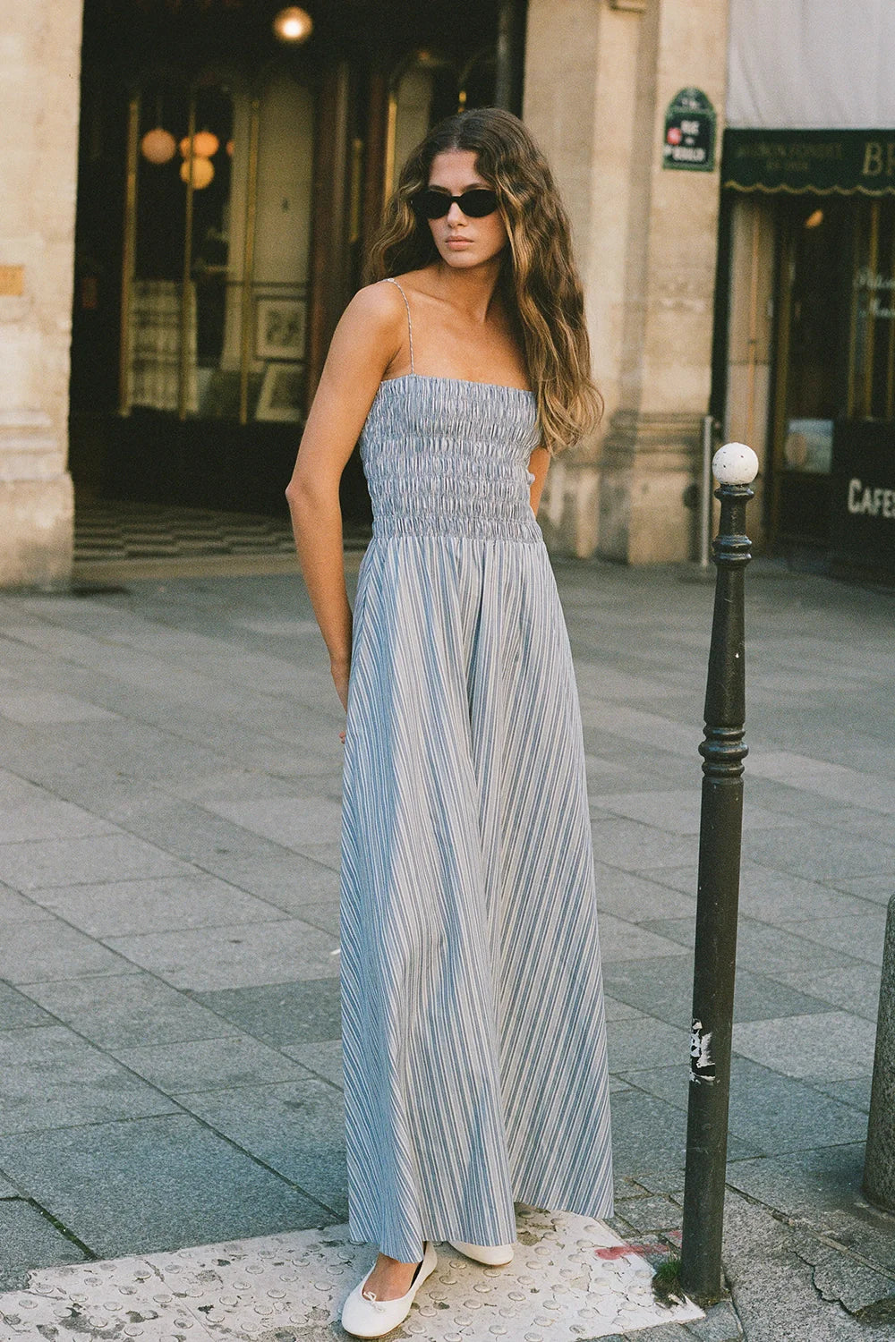 Lida Maxi Dress Blue Stripe