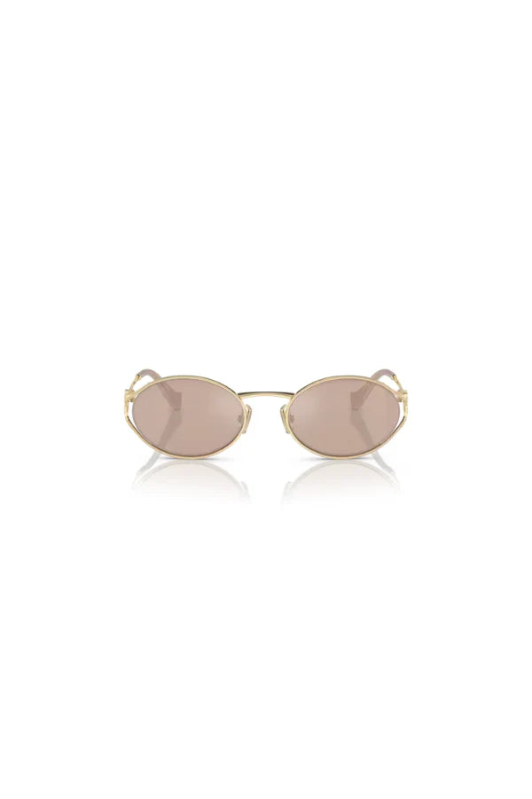 Miu Miu Oval Sunglasses Pink Silver 0MU 52YS