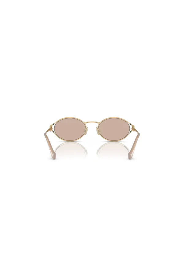 Miu Miu Oval Sunglasses Pink Silver 0MU 52YS