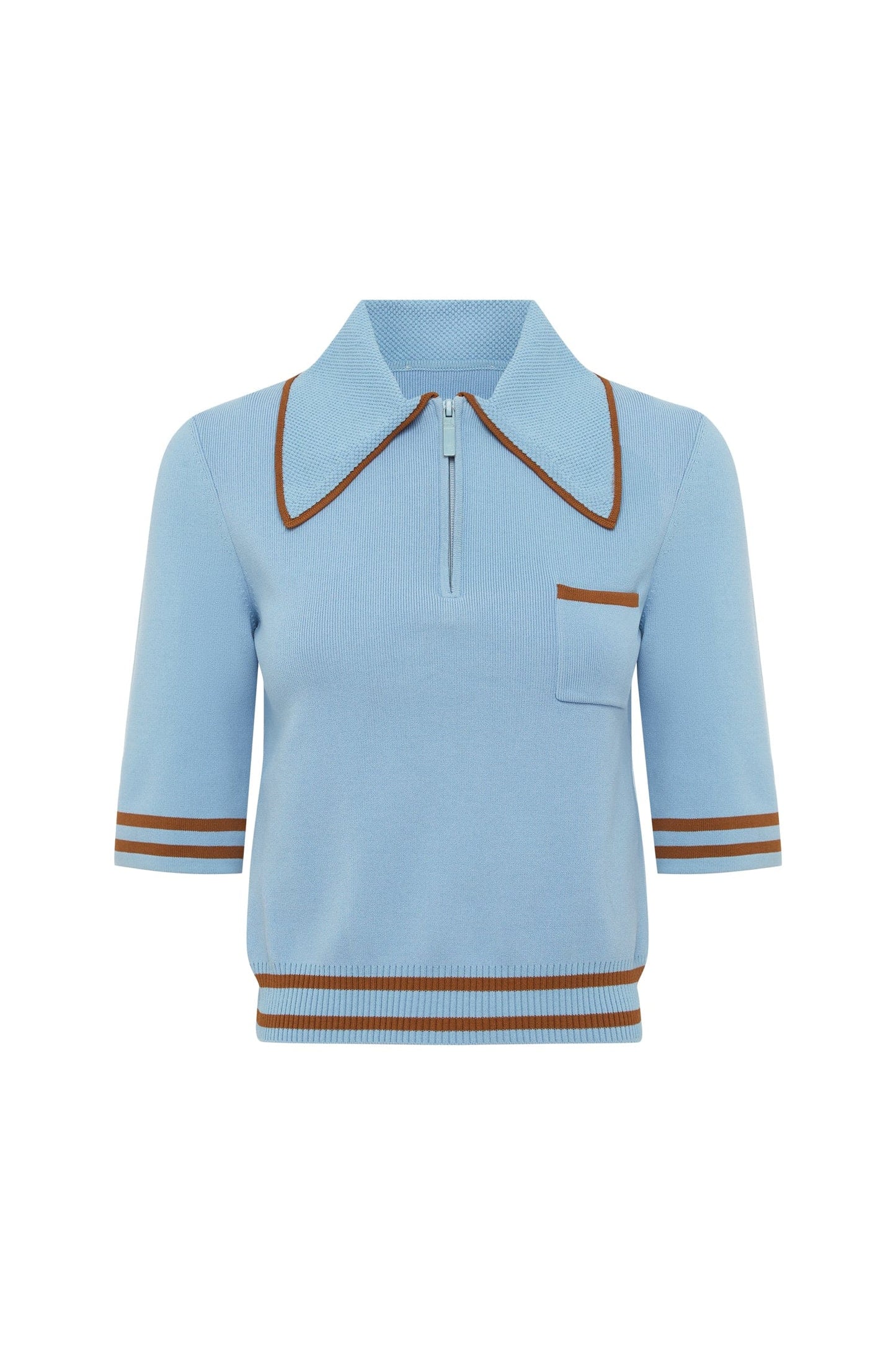 Noura Knit Polo Blue