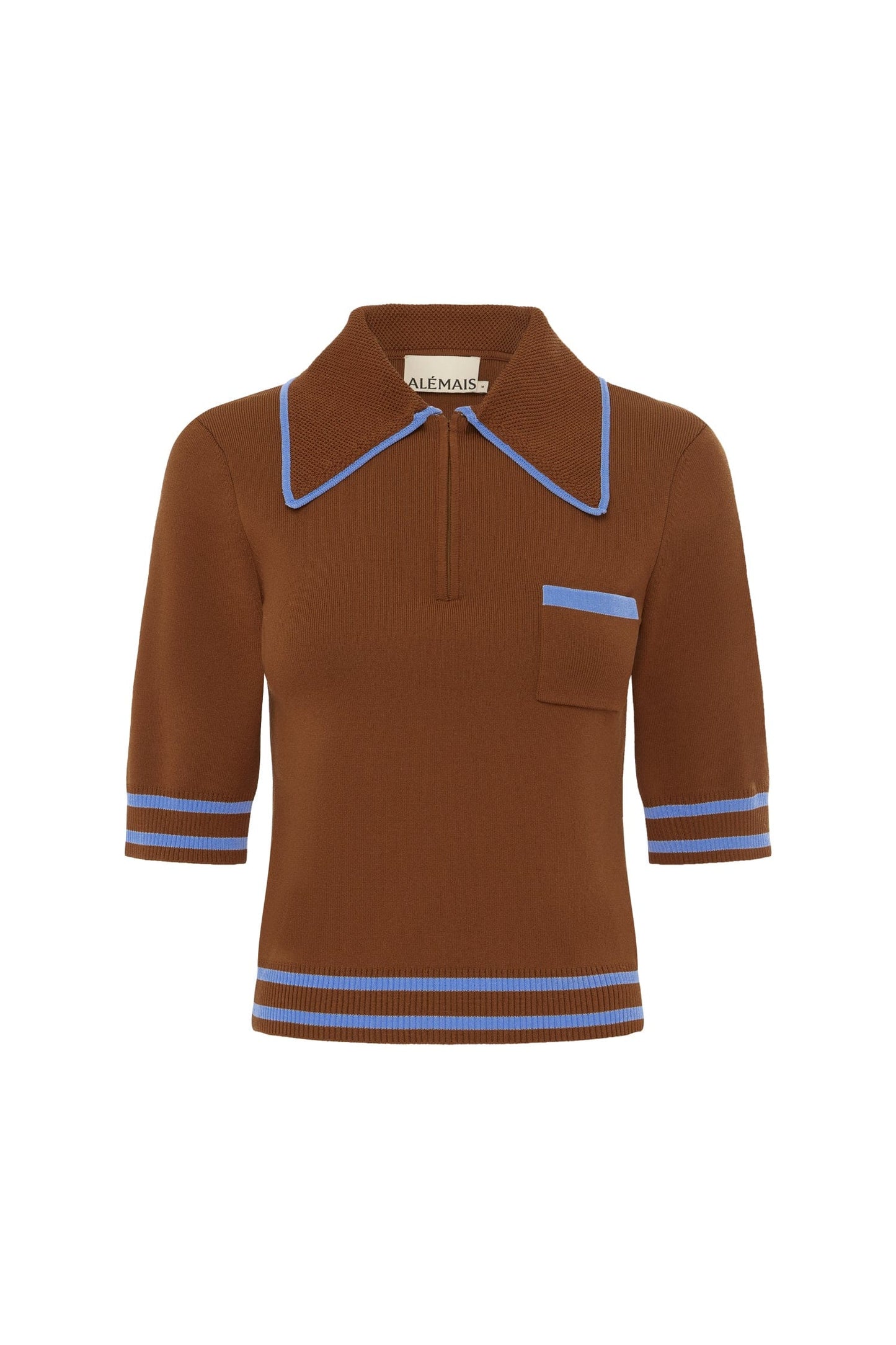 Noura Knit Polo Rust