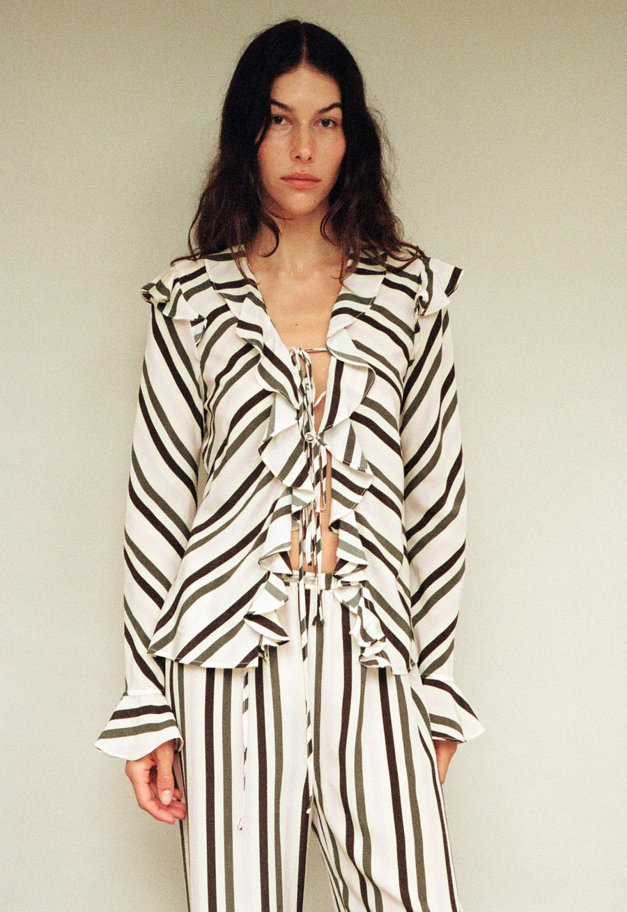 Maggie Marilyn Cool About It Top Olive and Petal Stripe