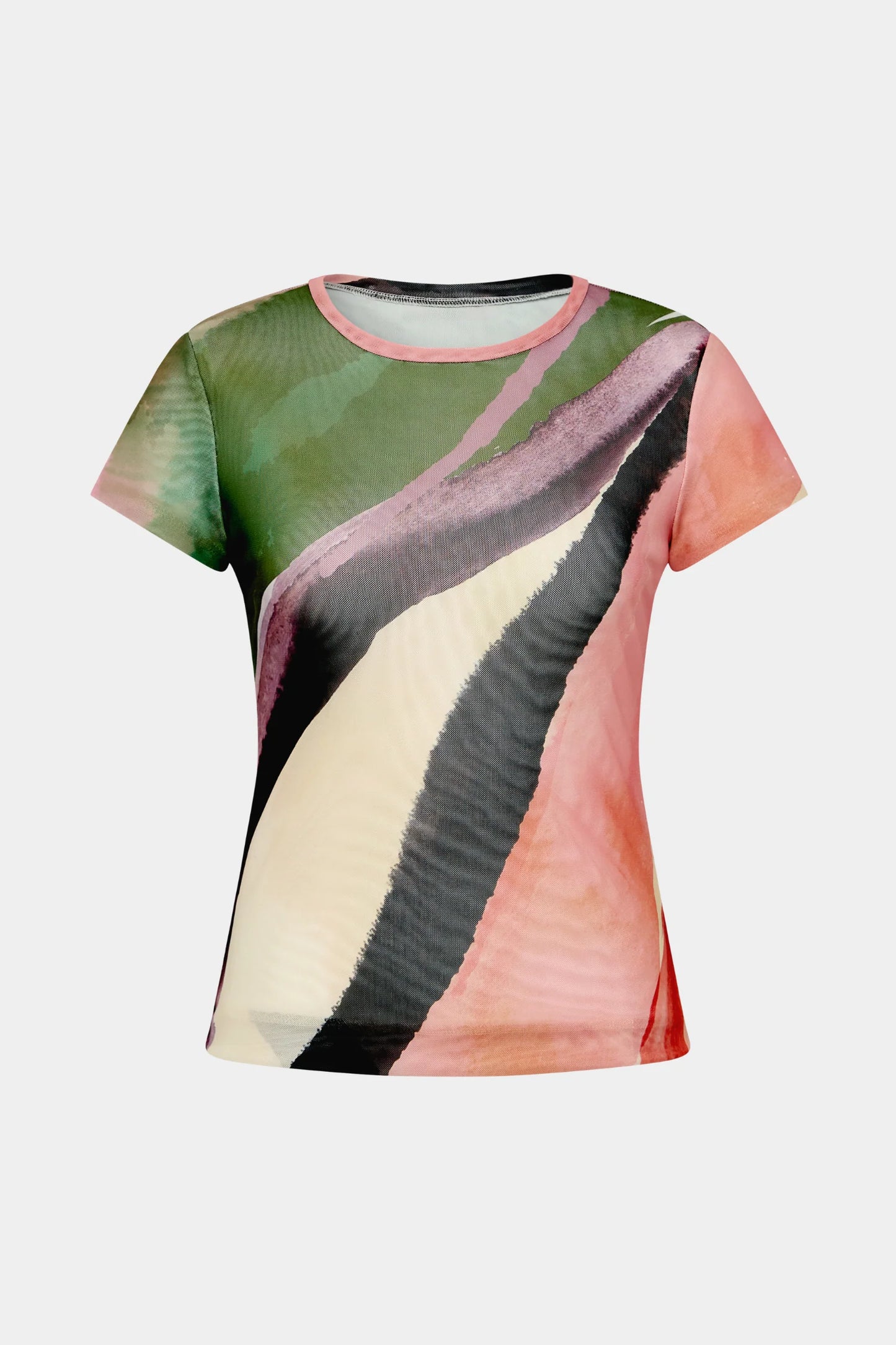 With Harper Lu Fitted Tee Mesh Wave