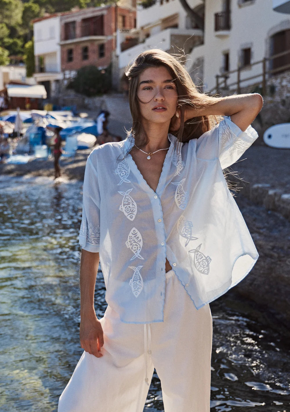 Auguste Sardine Embroidered Blouse Blue