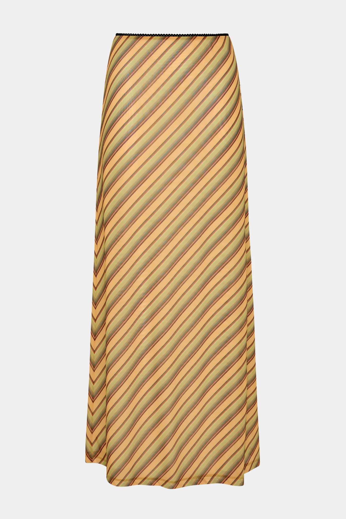 With Harper Lu Mesh Maxi Skirt Gold stripe