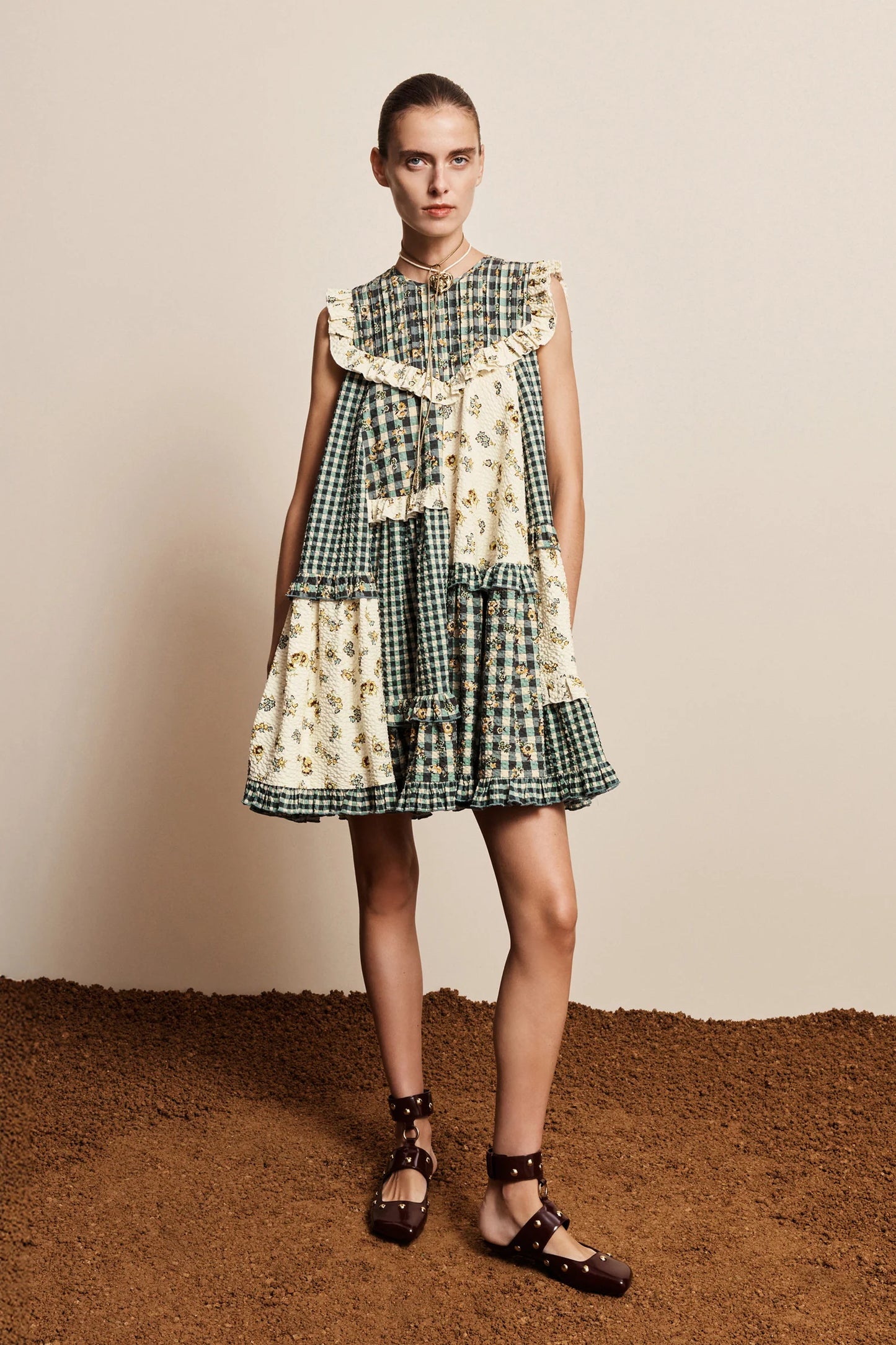 Alemais Outrider Seersucker Mini Dress