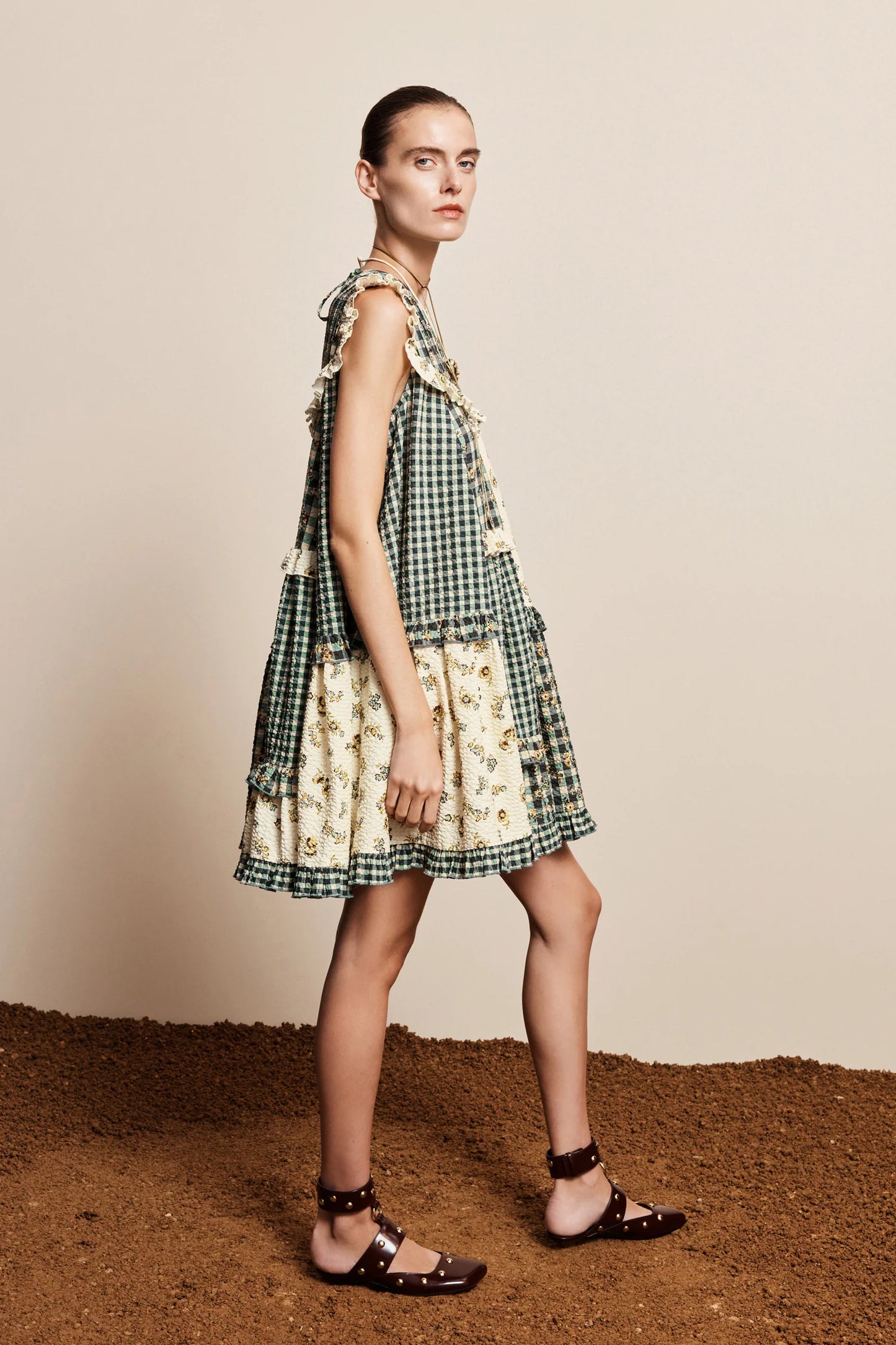 Alemais Outrider Seersucker Mini Dress