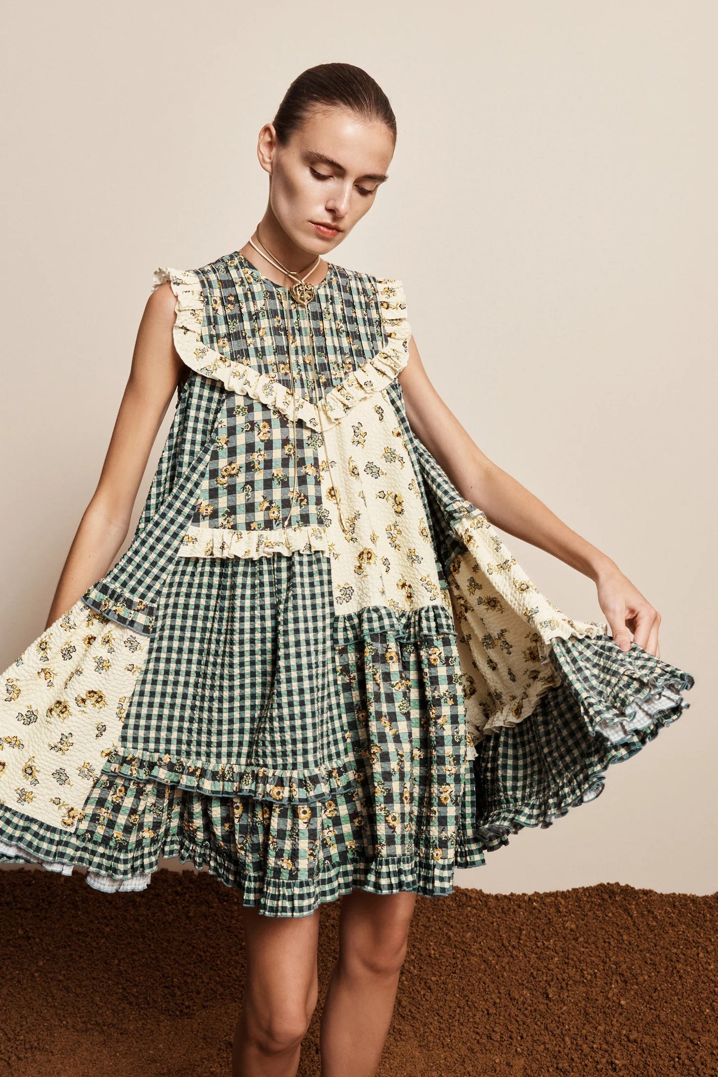 Alemais Outrider Seersucker Mini Dress