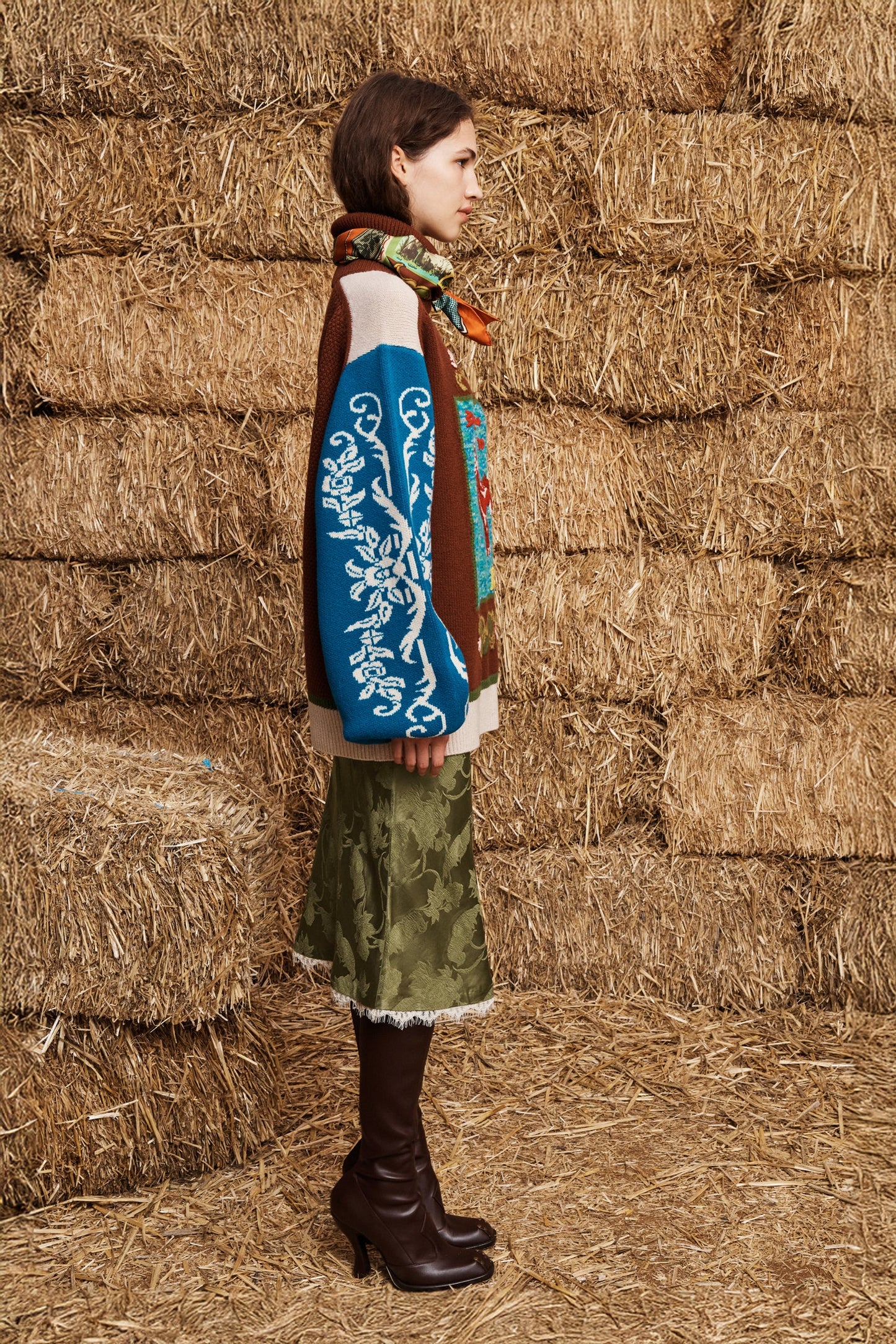 Alemais Lasso Patchwork Knit Sweater