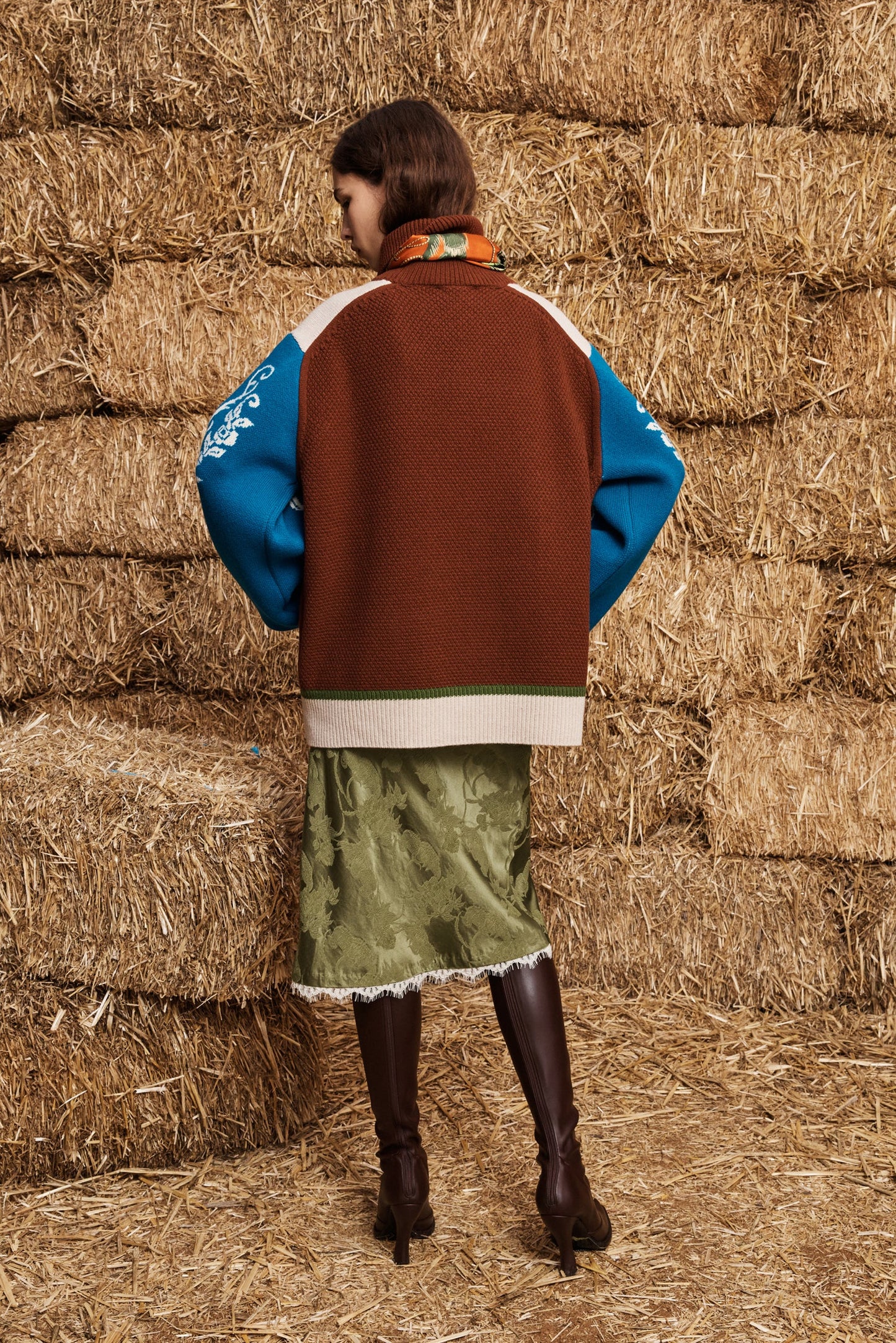 Alemais Lasso Patchwork Knit Sweater
