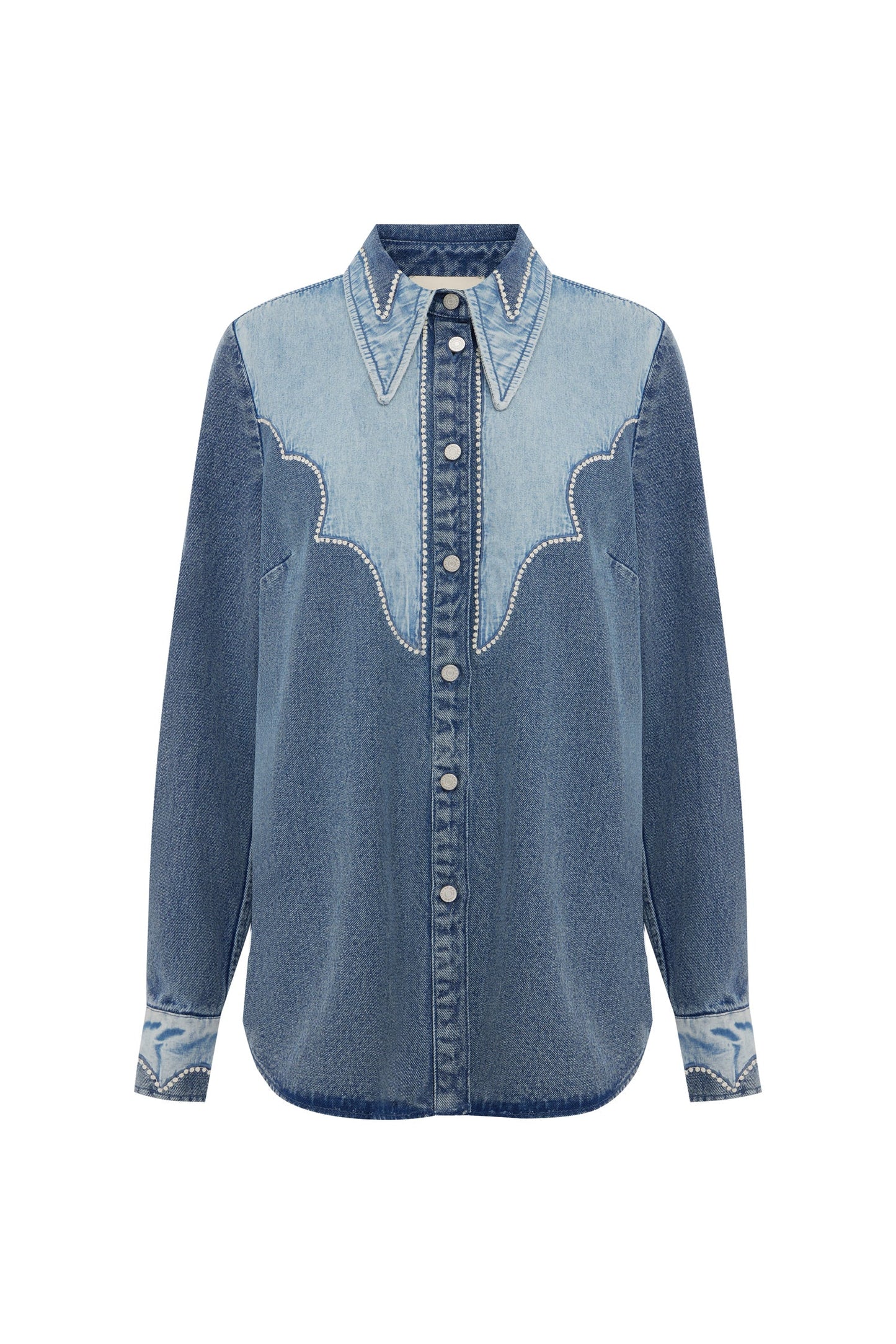 Alemais Jesse Denim Applique Shirt