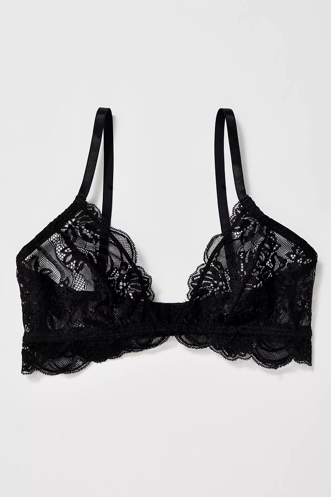 Last Dance Lace Triangle Bralette Black