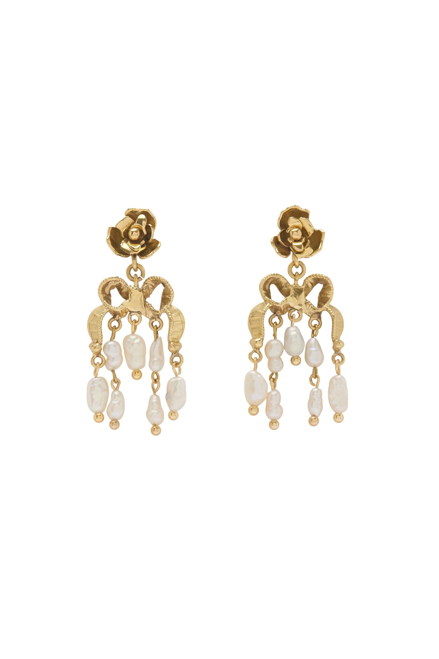 Alemais Django Rose and Pearl Drop Earrings