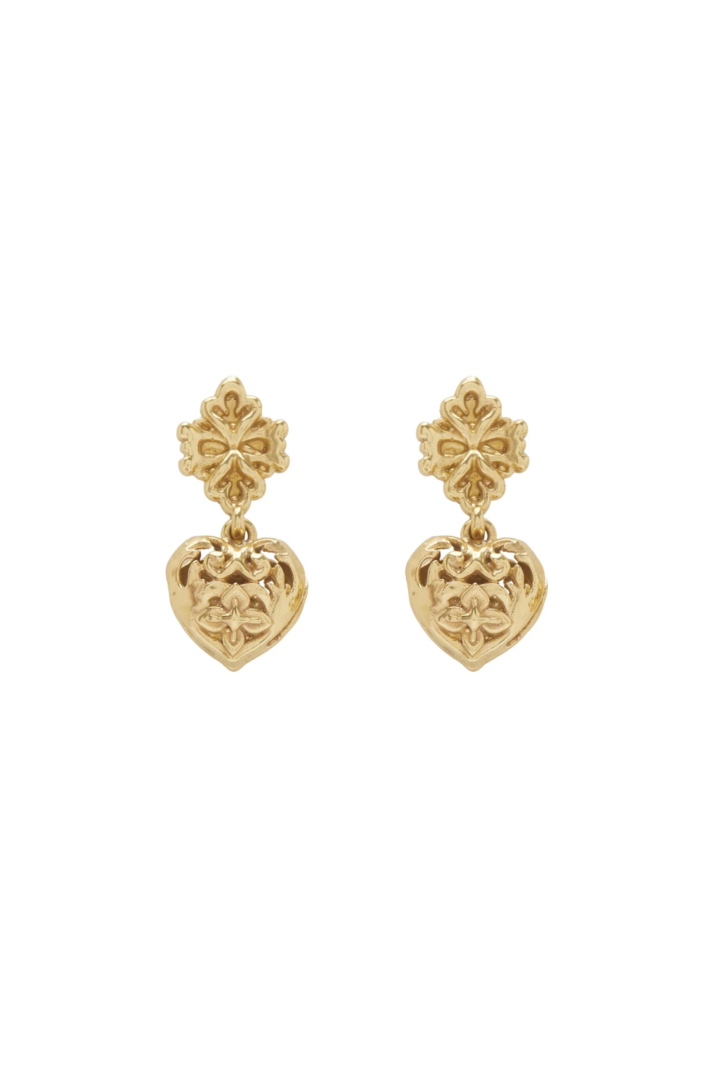 Alemais django filigree heart drop earrings