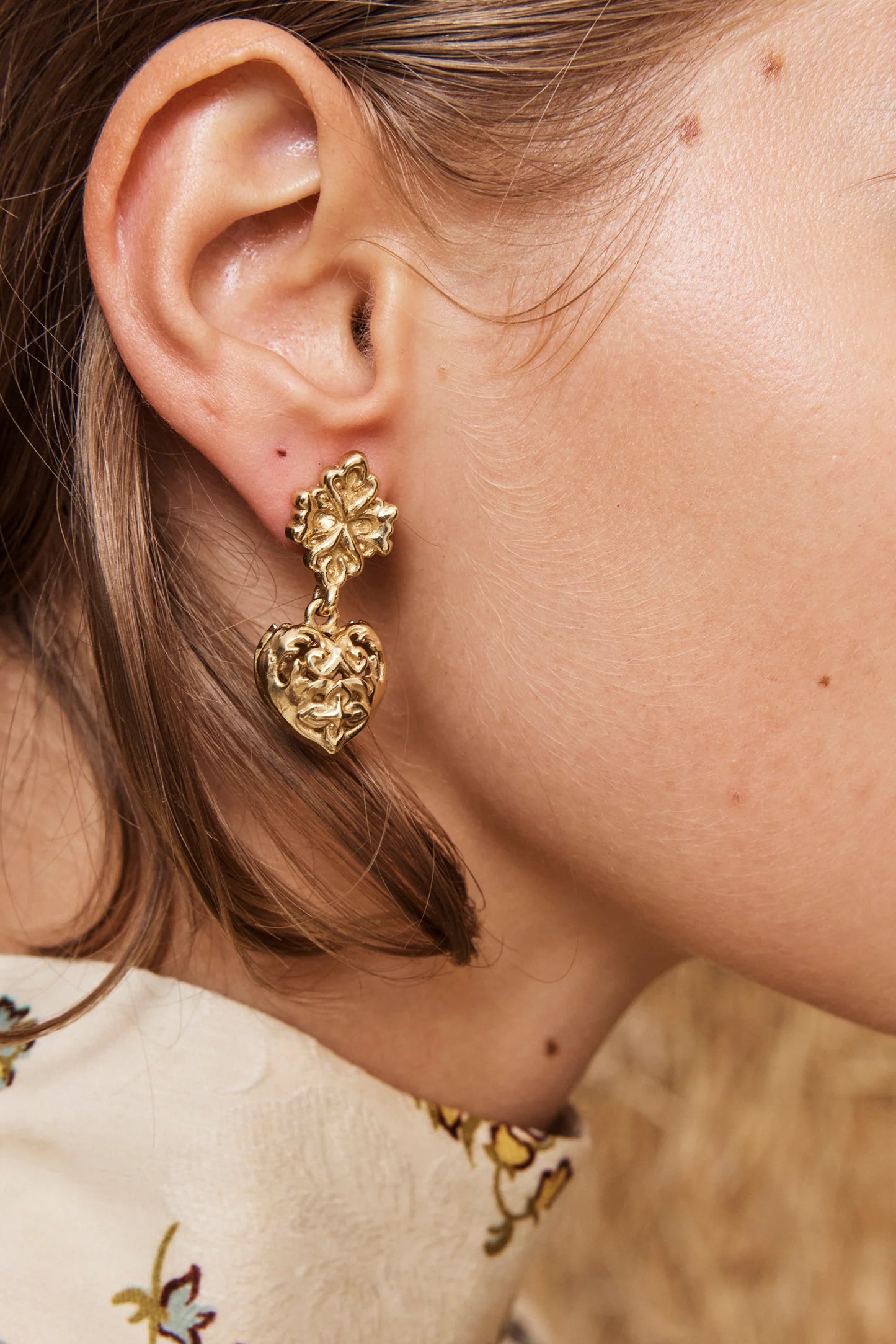 Alemais django filigree heart drop earrings