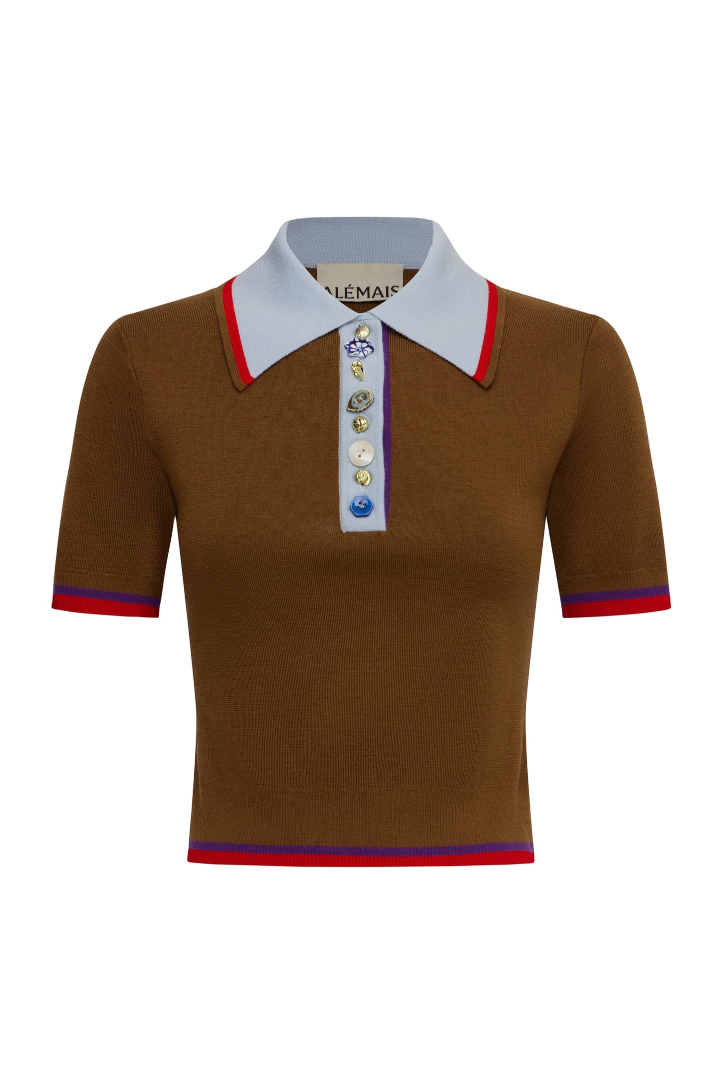 Alemais Josefina Knit Polo Chocolate