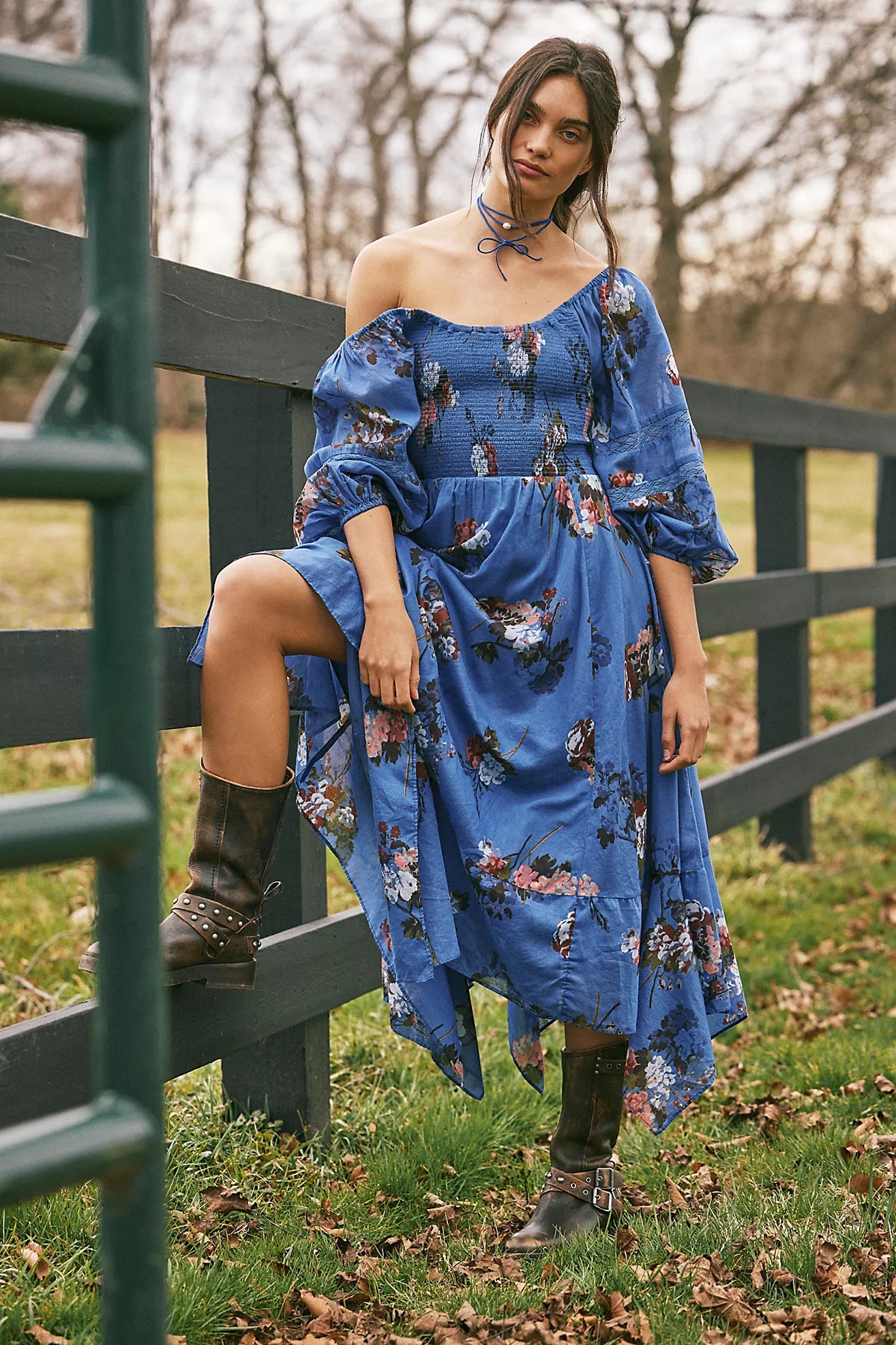 Morning Glory Maxi Dress Blue