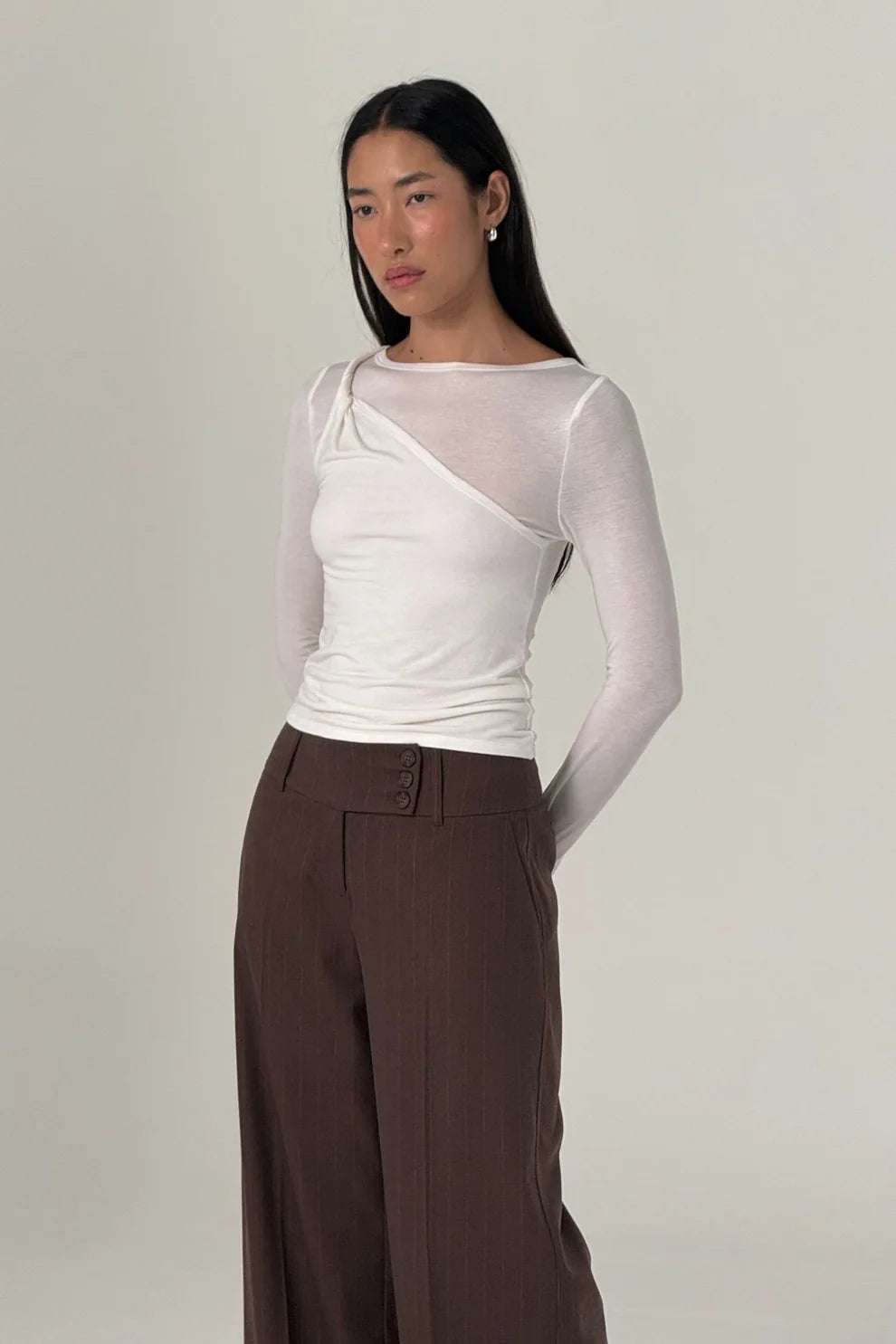 Arcaa Mabel Longsleeve Twist Top Cream