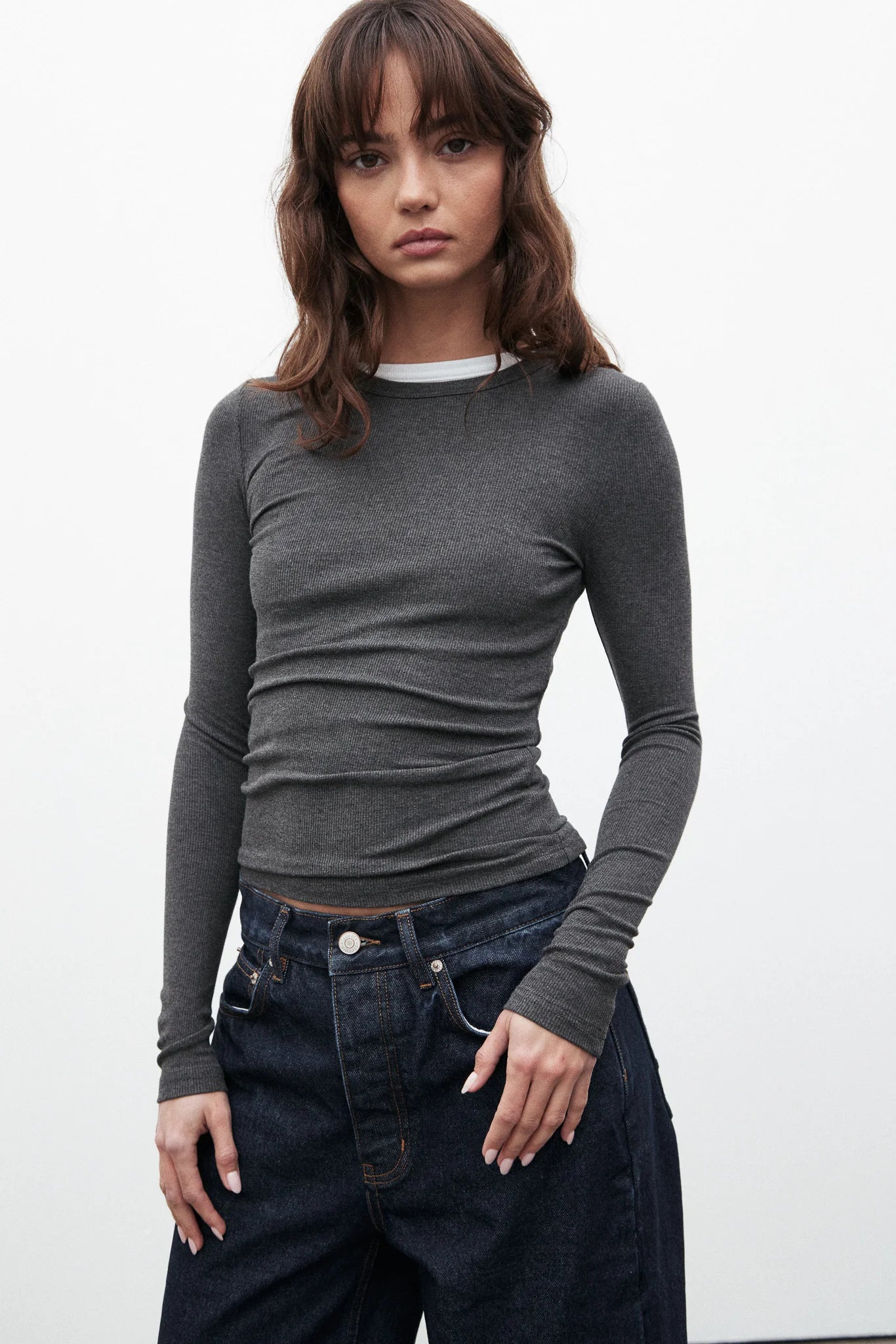 Nyla Top Dark Heather Grey