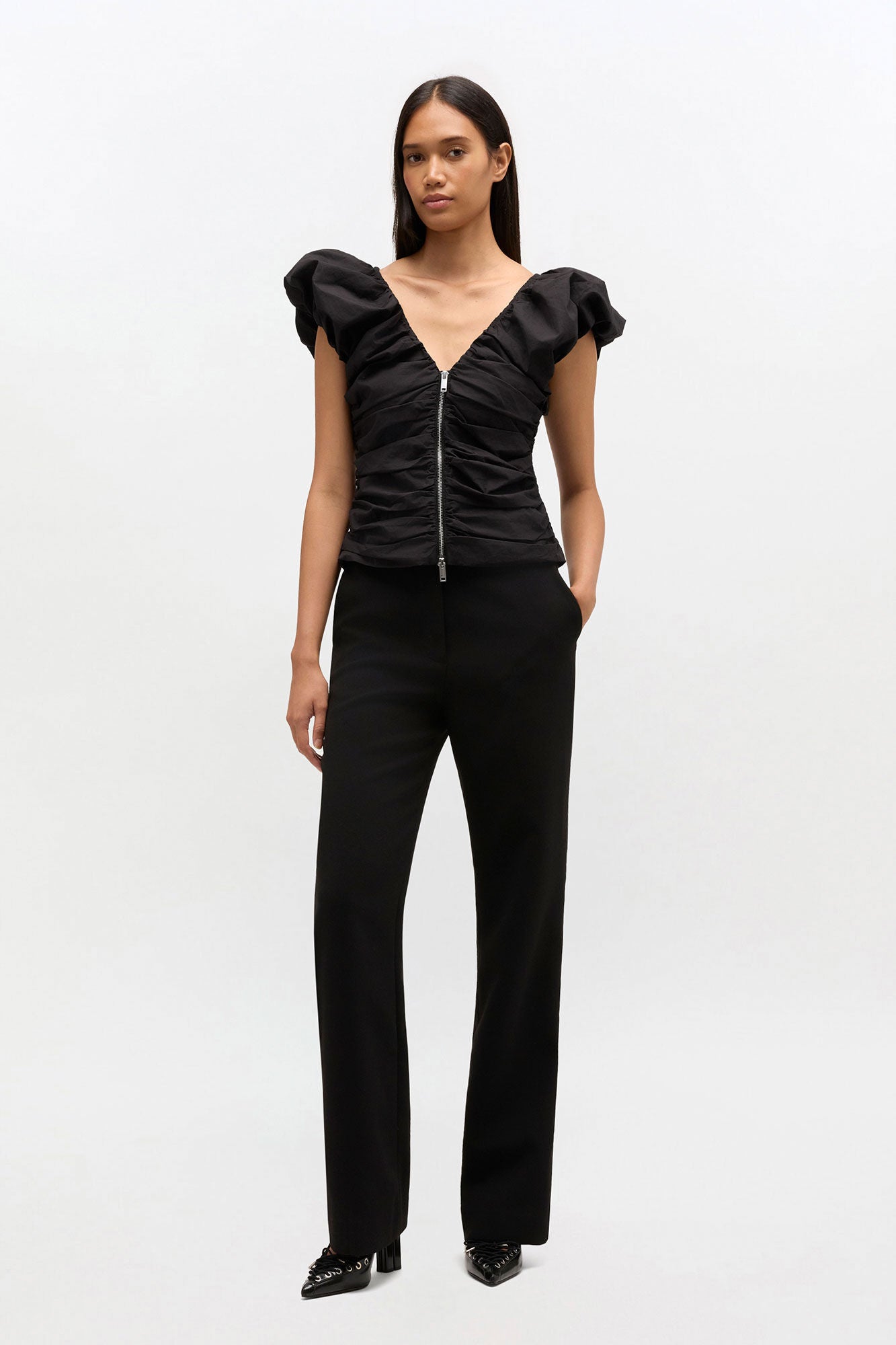 Black Ruched Top