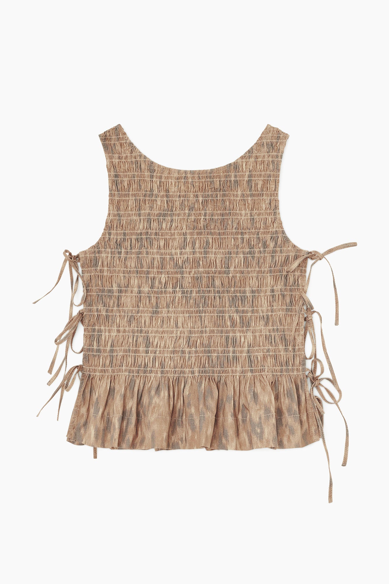 Smock Top in Printed Stretch Burro