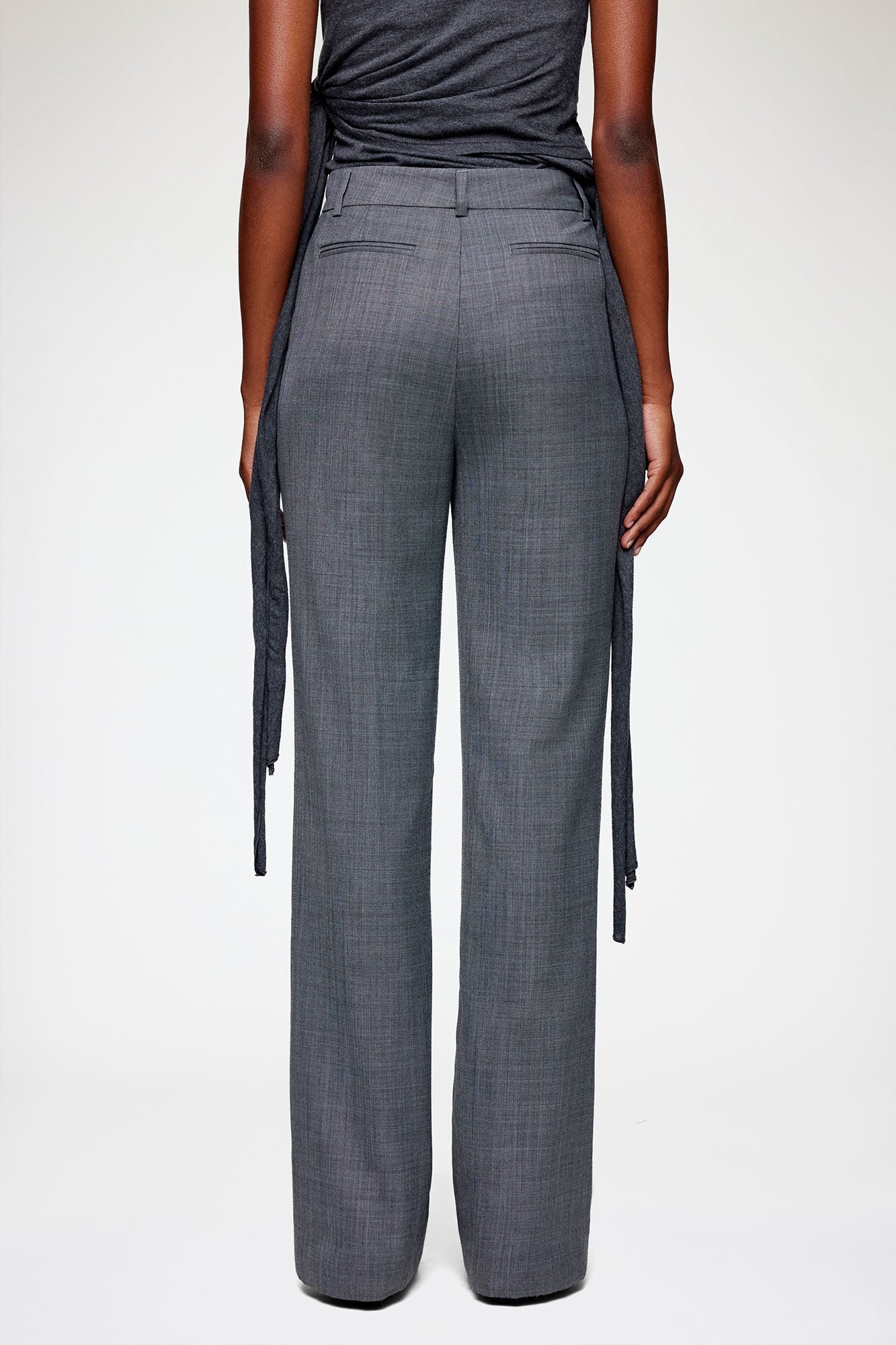 Trousers in Grey Wool Melange Phantom