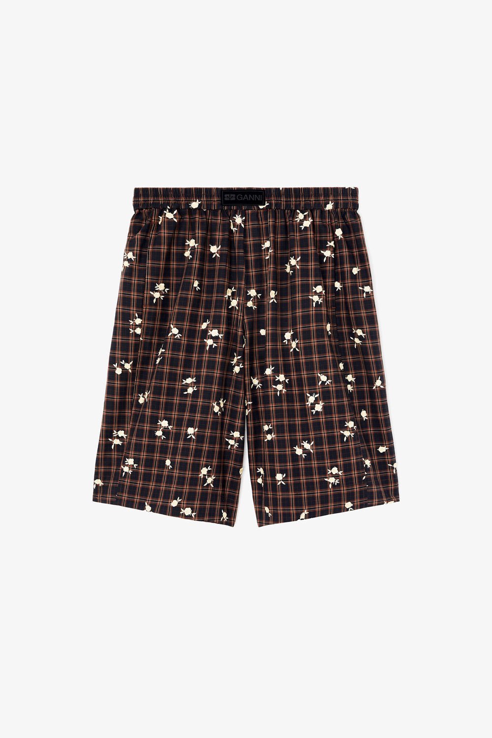 ganni キルティング　ショートパンツ Ganni Shorts in Printed Check - Laneway Boutique