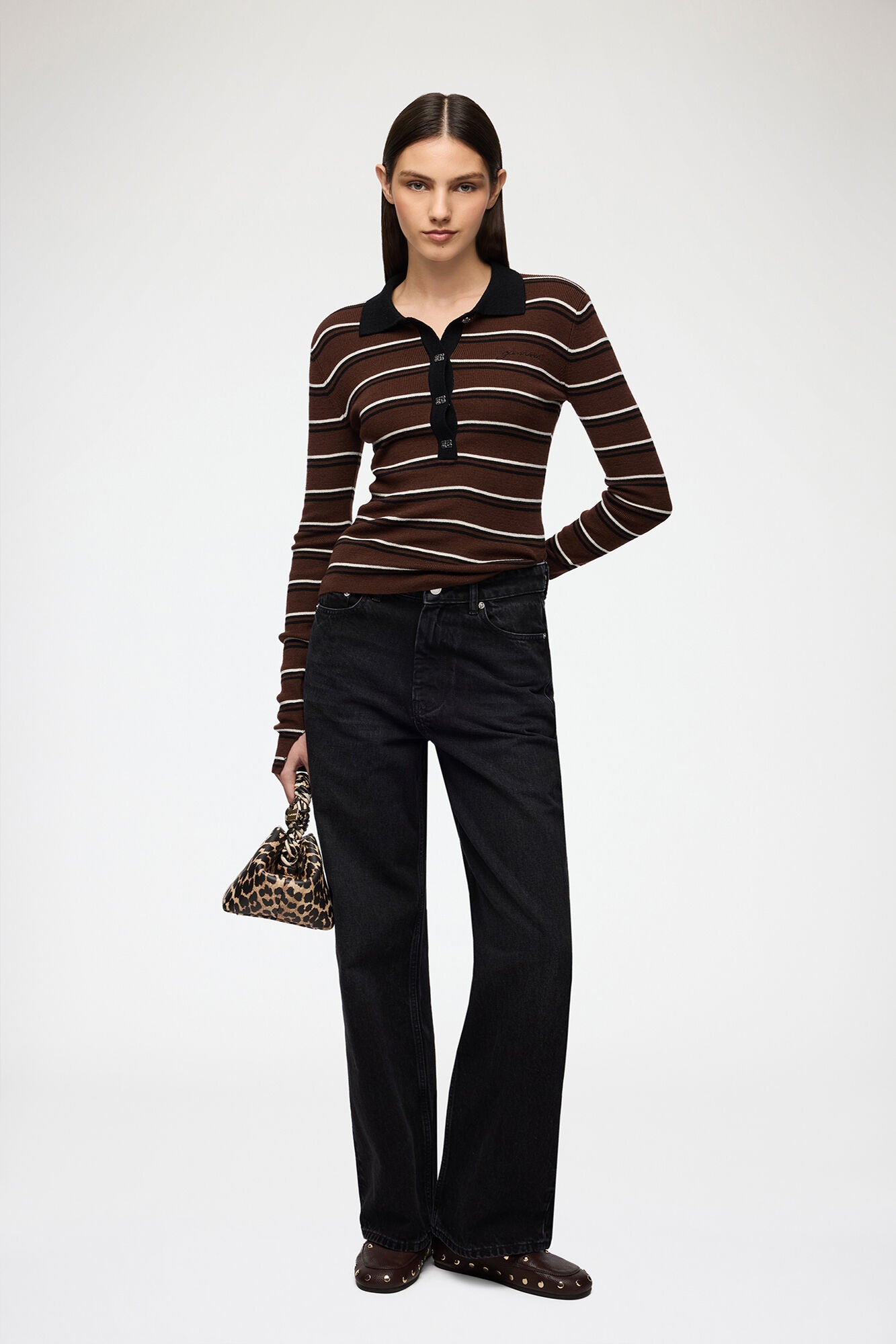 Ganni Polo Shirt in Striped