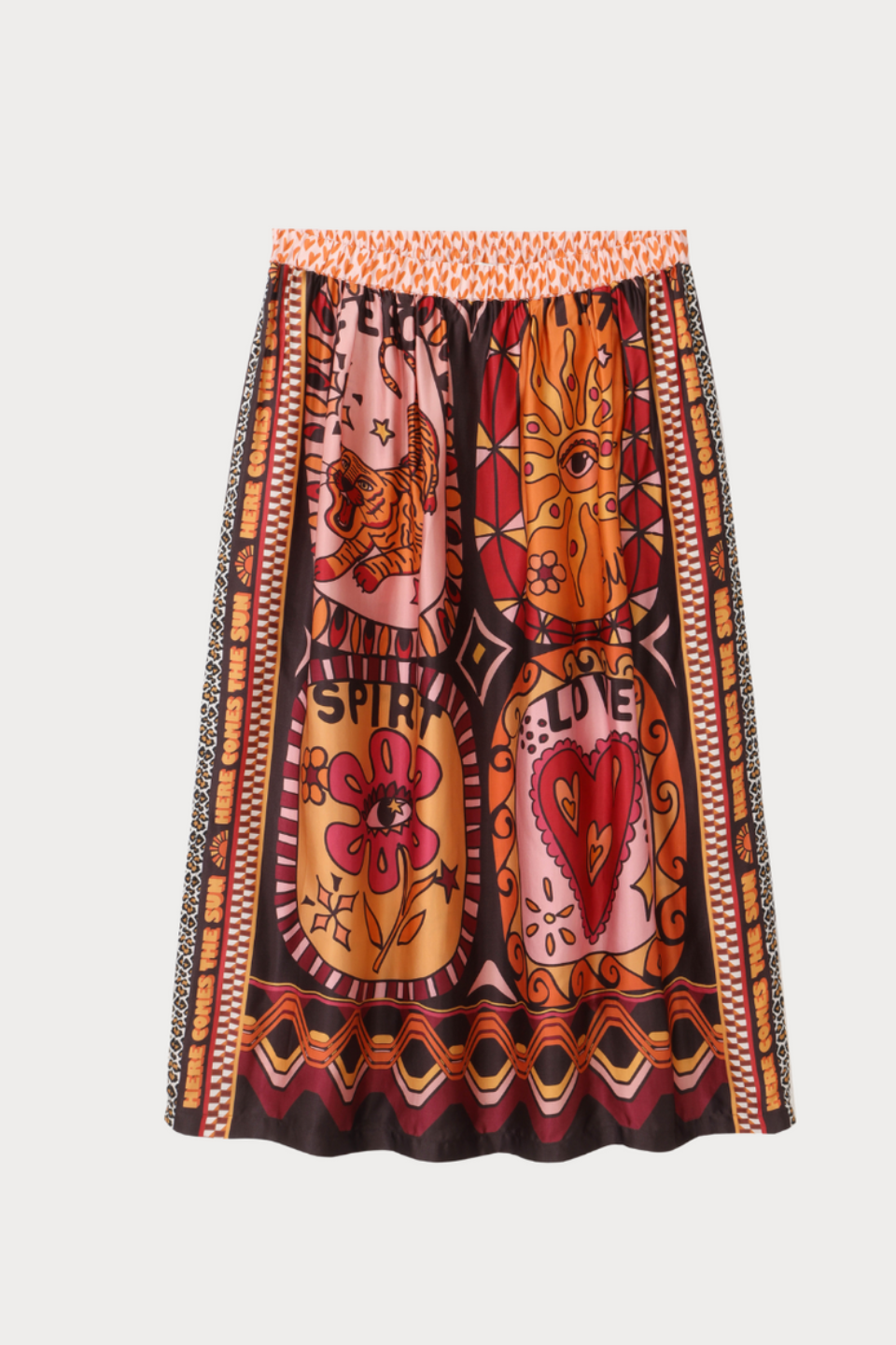 Vanessa Printed Midi Sunset Skirt