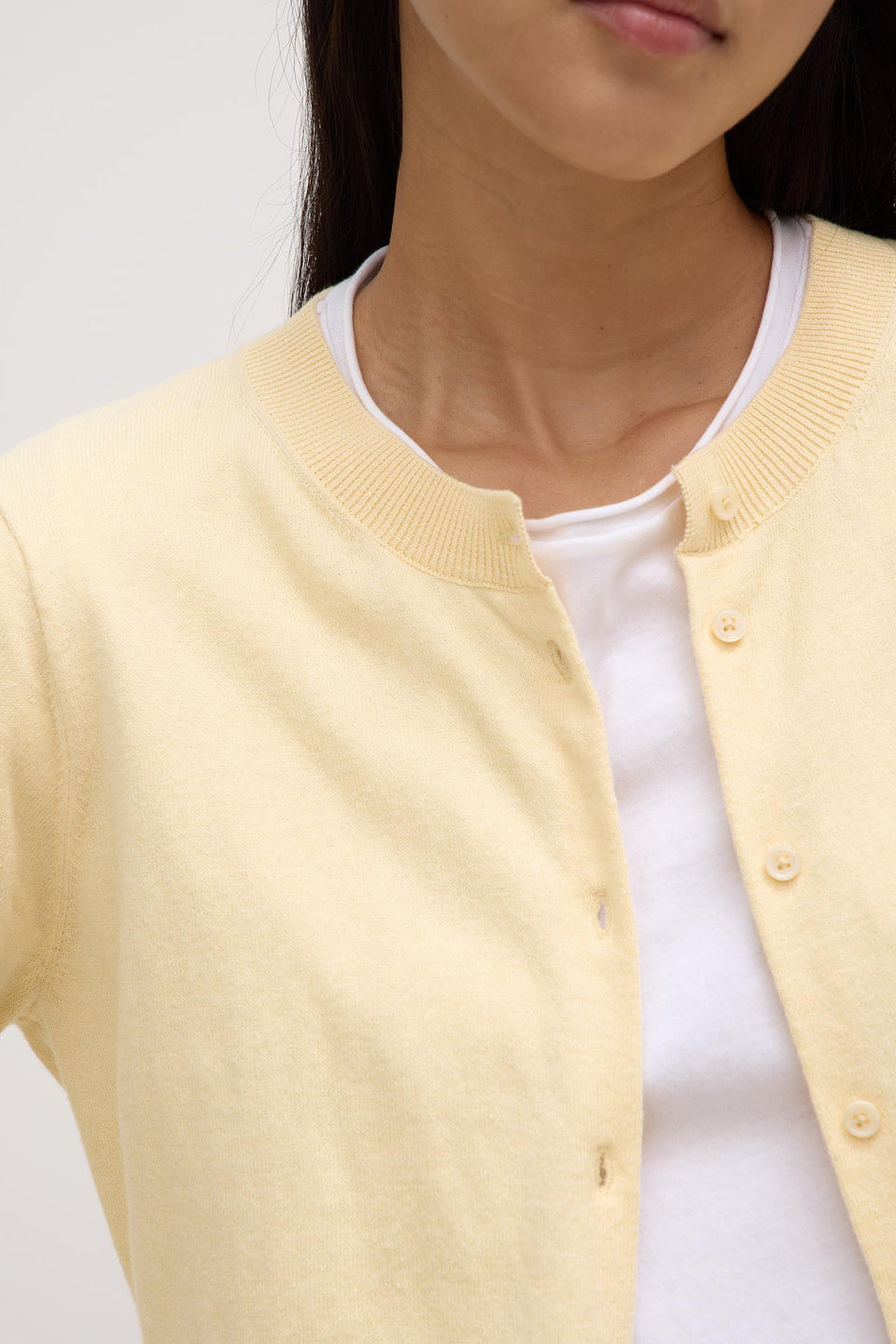 Semra Cotton Cashmere Cardigan Chamomile